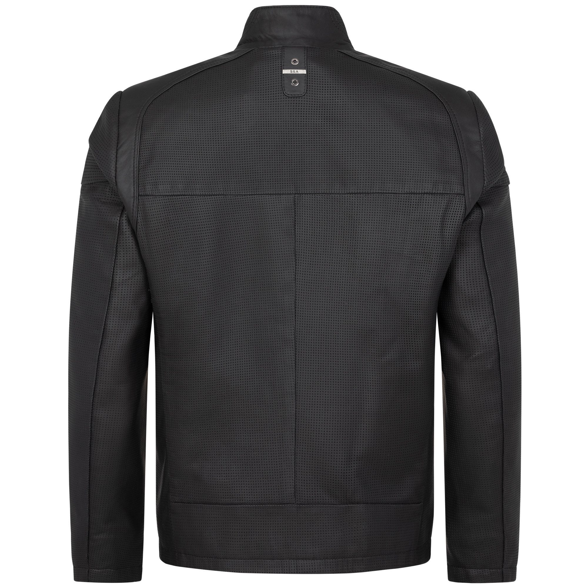 Mouflon Lederjacke Alex Perforiertes Leder aus echtem, softigem Lammnappa-Leder.