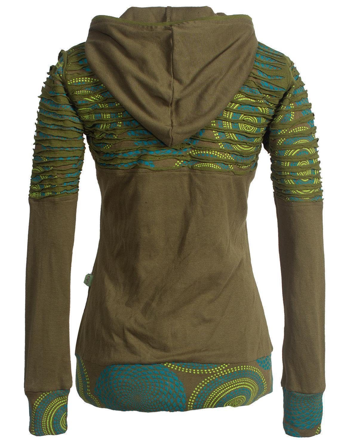Vishes Kapuzensweatjacke Hoodie Kapuzenjacke mit Cutwork günstig online kaufen