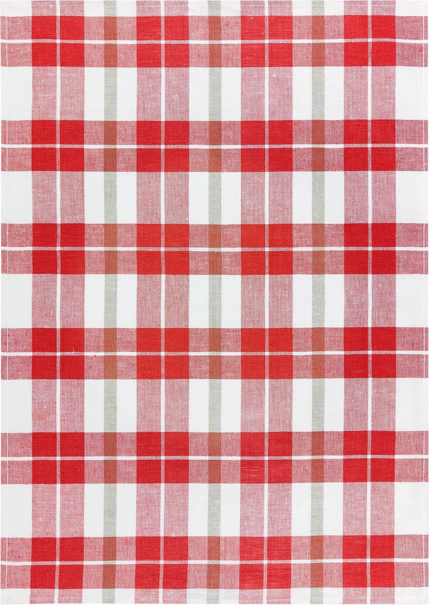 Kracht Geschirrtuch Blockstreifen, (Set, 3-tlg., 50 Pack 70 x (3 Set), Halbleinen Geschirrtücher Stück), 3er cm, ca. Rot