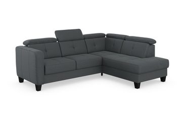 sit&more Ecksofa Belluci L-Form, inklusive Federkern, wahlweise mit Bettfunktion und Bettkasten