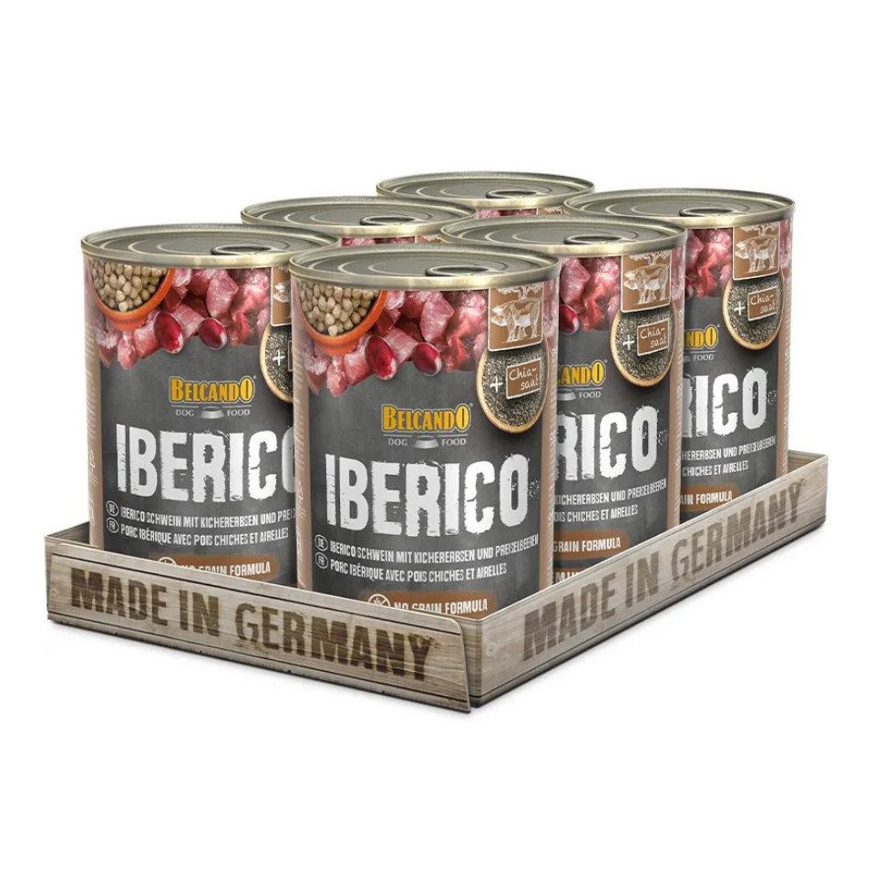 Belcando Iberico Schwein mit Kichererbsen und Preiselbeeren - Nassfutter 6x400g, Nassfutter für: Hunde