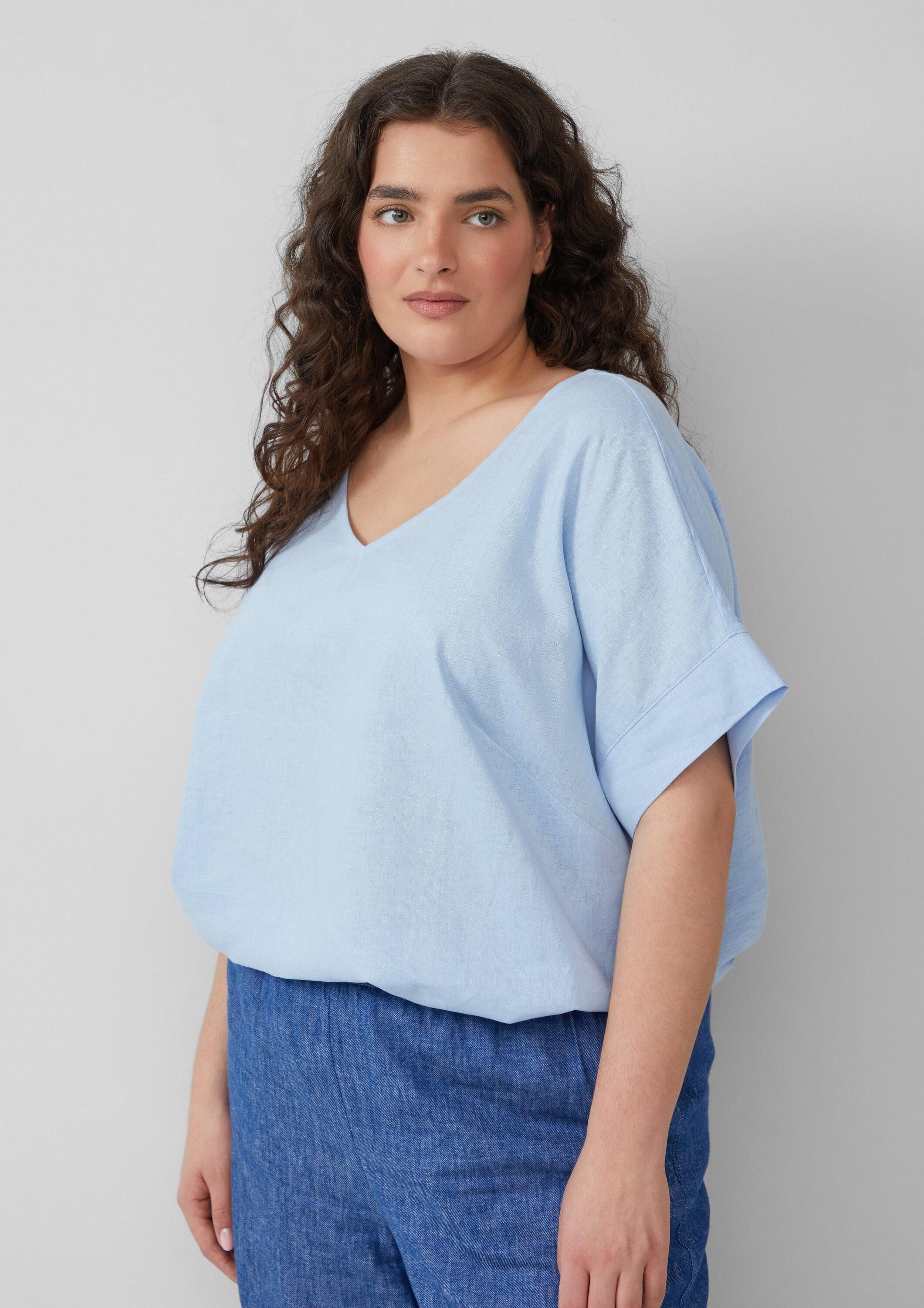 s.Oliver Muskelshirt T-Shirt T-Shirt im Fabricmix mit Leinenanteil