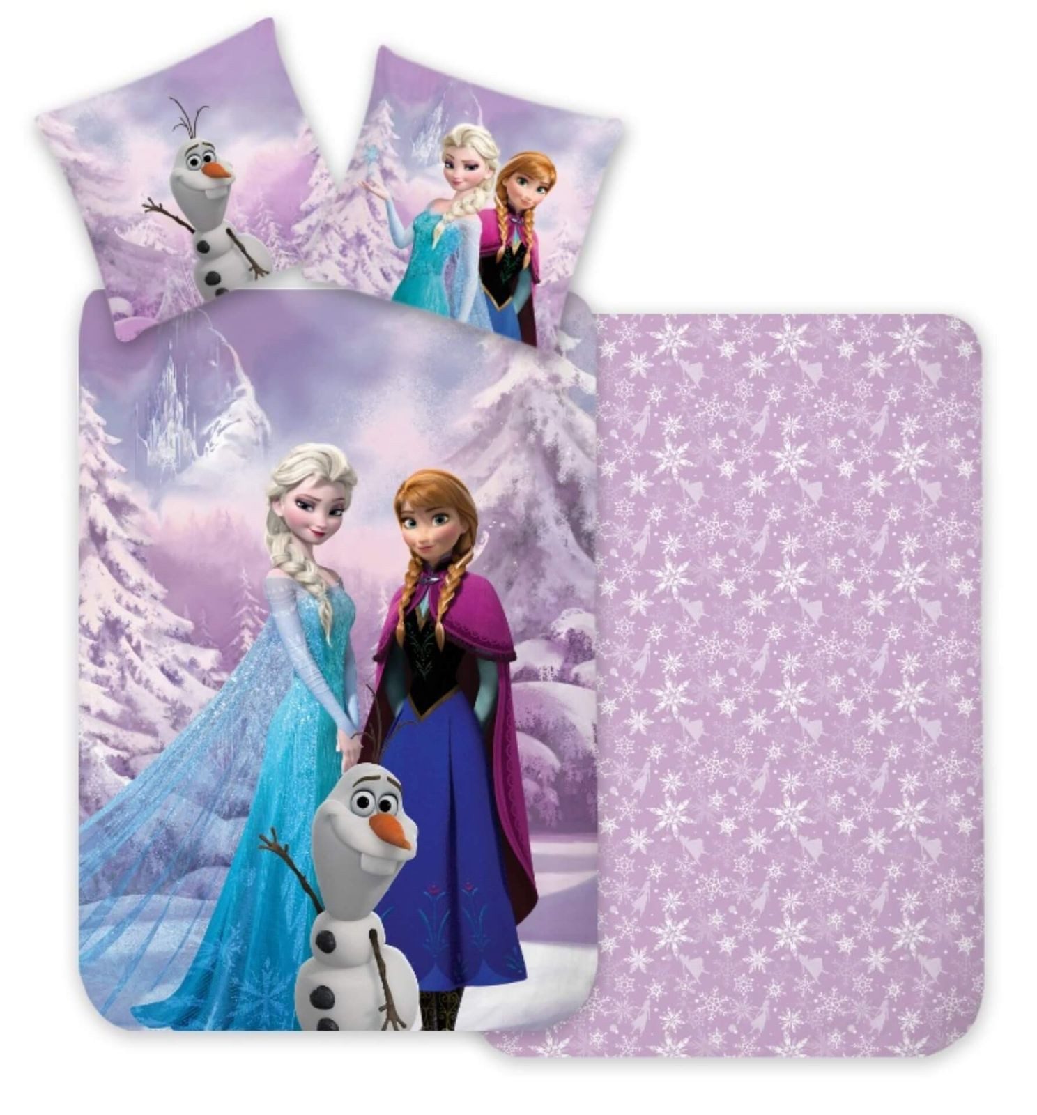 BrandMac Bettwäsche Disney Frozen - Die Eiskönigin - Wende-Bettwäsche-Set, 135x200 & 80x80, Baumwolle, 100% Baumwolle
