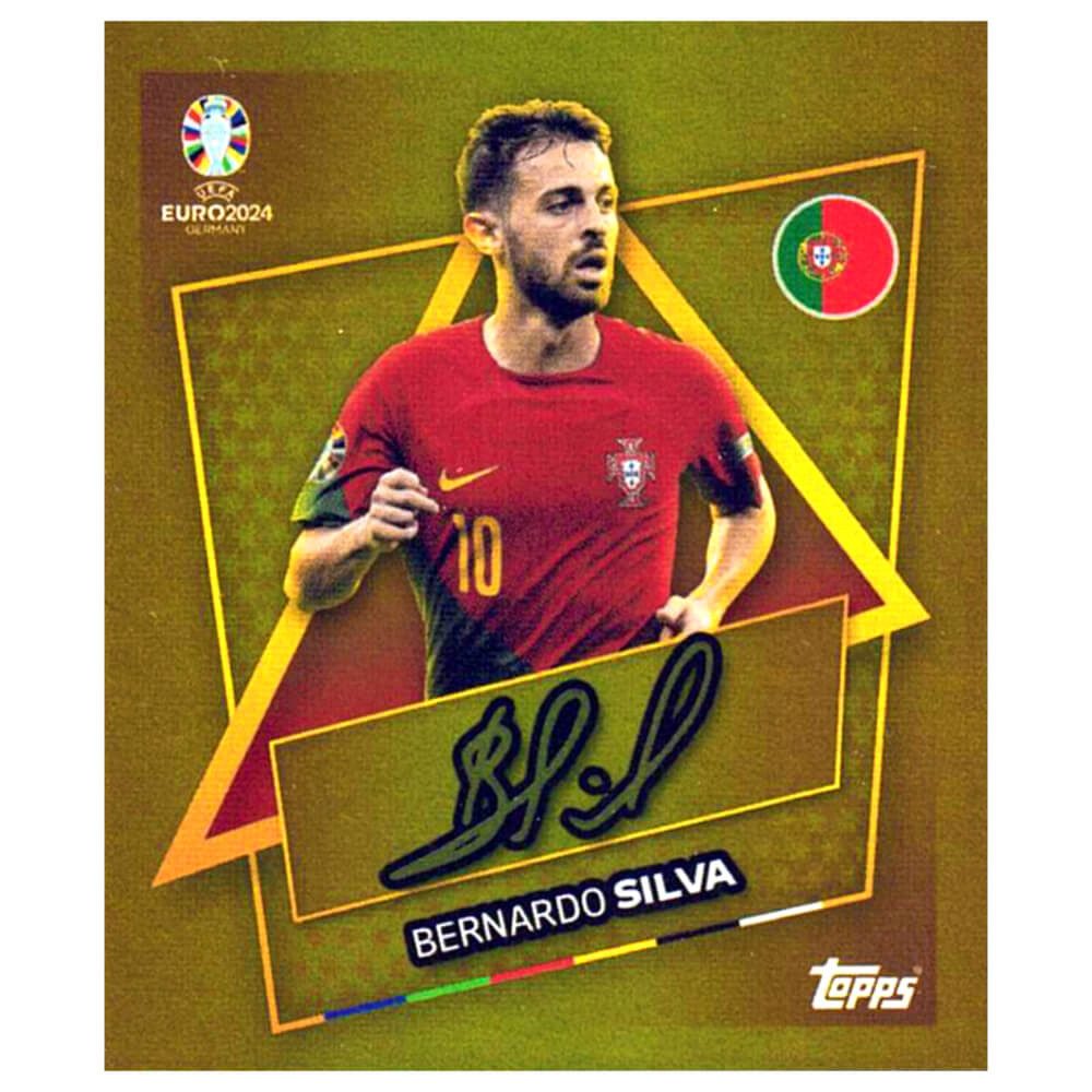 Topps Sticker Topps UEFA EURO 2024 Fußball EM Sammelsticker - Gold Signature Sticker, (Set), UEFA EURO 2024 - Gold Signature Sticker - Bernardo Silva