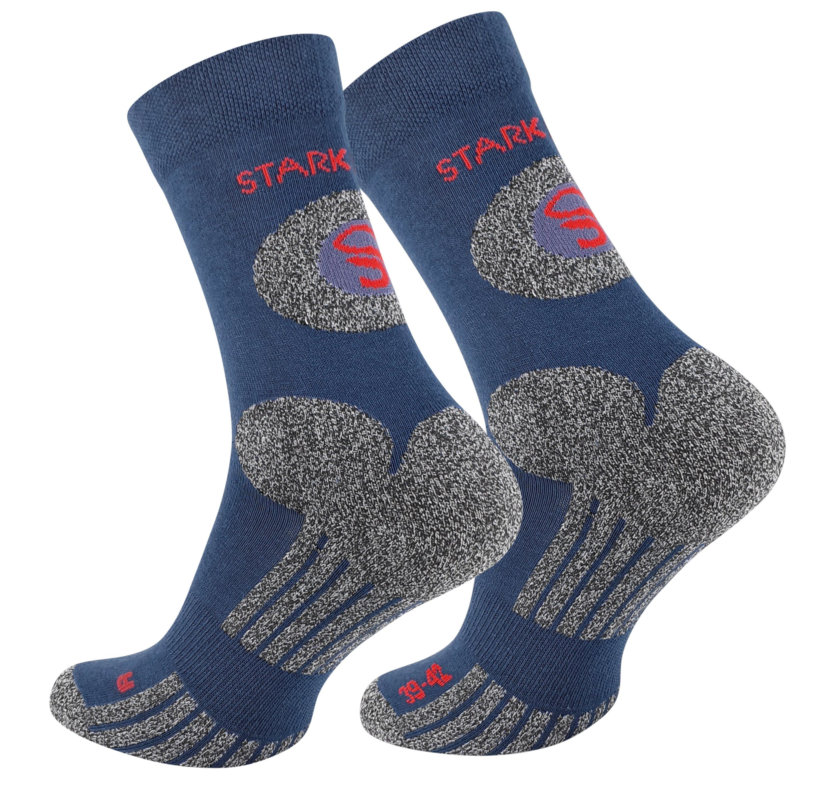 - Outdoor Wandersocken, marineblau Stark eingewebtes Trekking (2 Wandersocken Socken Soul® Paar Hiking Paar) 2 Logo
