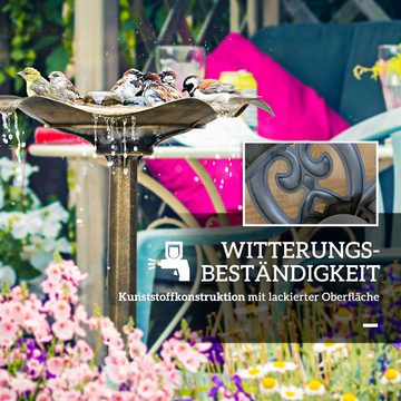 Outsunny Vogeltränke 71 cm Höhe Vogelbad, Vogelbecken mit Lotusblatt-Becken, für Garten, Balkon, Bronze