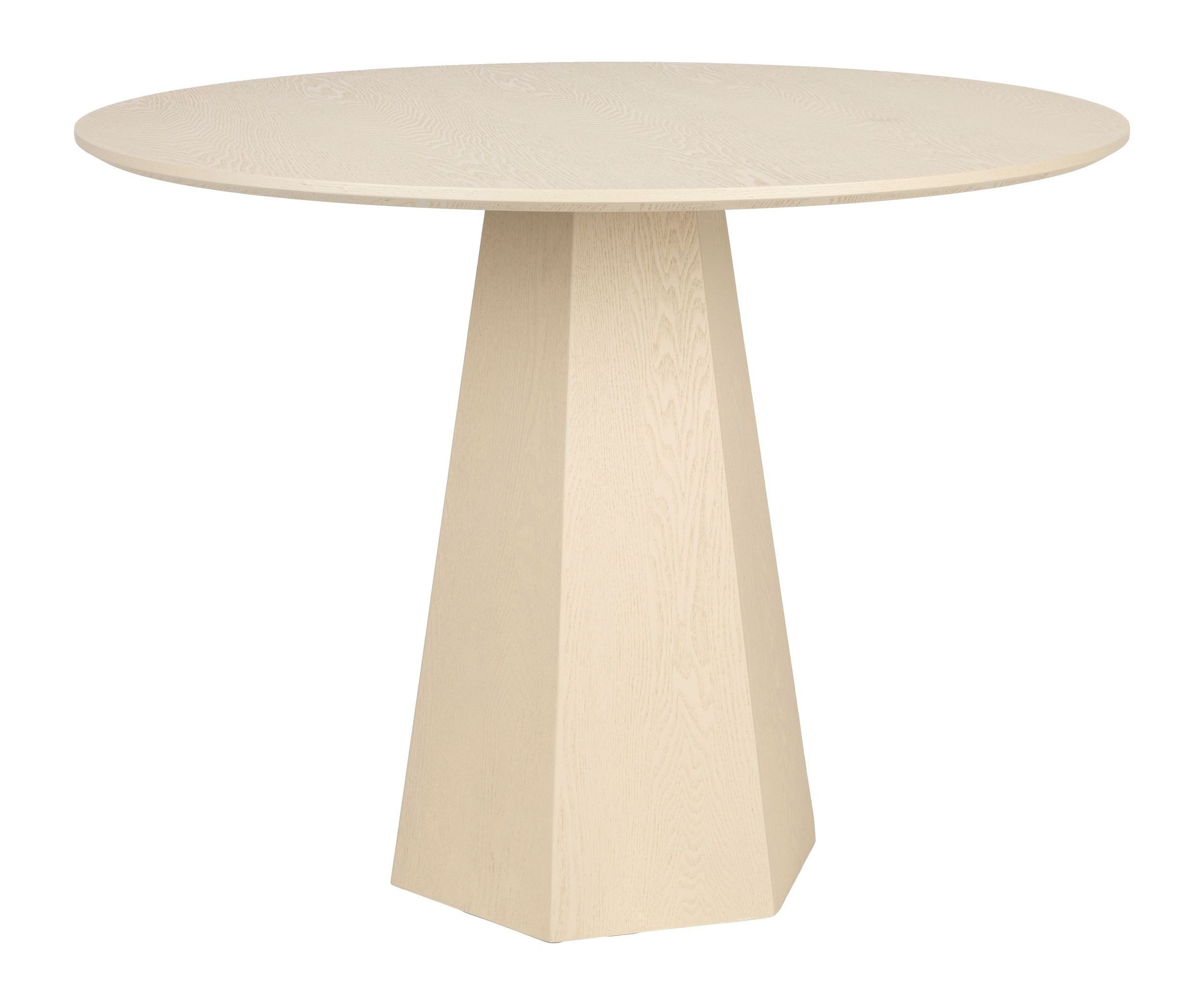 Zuiver Esstisch Esstisch Pilar Rund aus Eschenfurnier in Beige, Ø100 cm, Zuiver