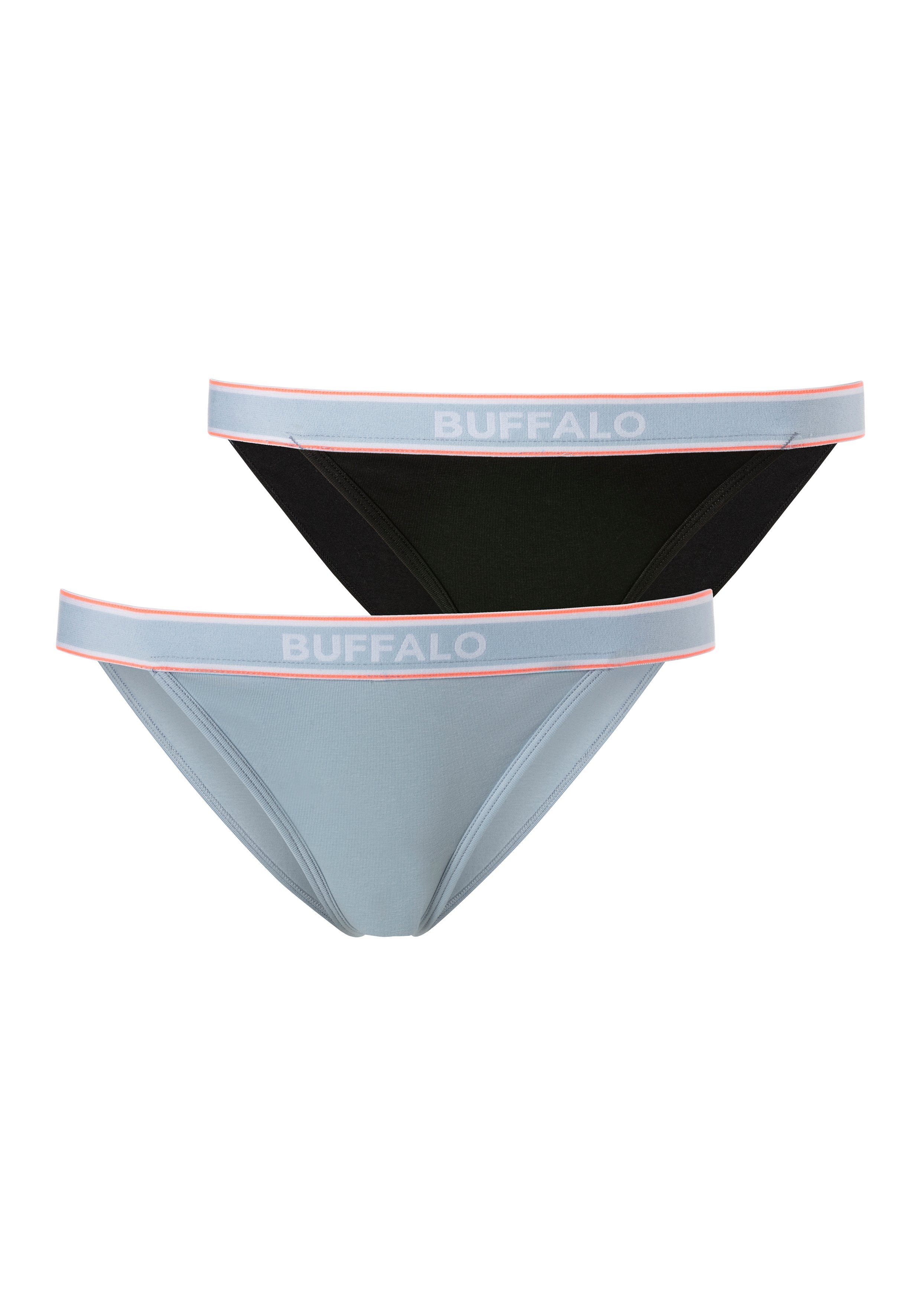 Wäsche/Bademode Unterhosen Buffalo Bikinislip (2 Stück) mit breitem Logo-Bündchen