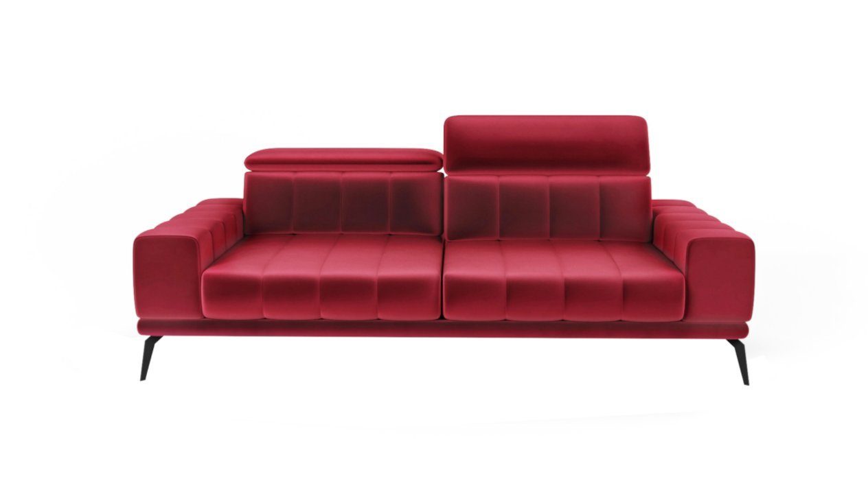 Siblo 3-Sitzer Modernes Dreisitzer Sofa Salvio 3 - 3-Sitzer Sofa - Metallfüße Rot | Einzelsofas