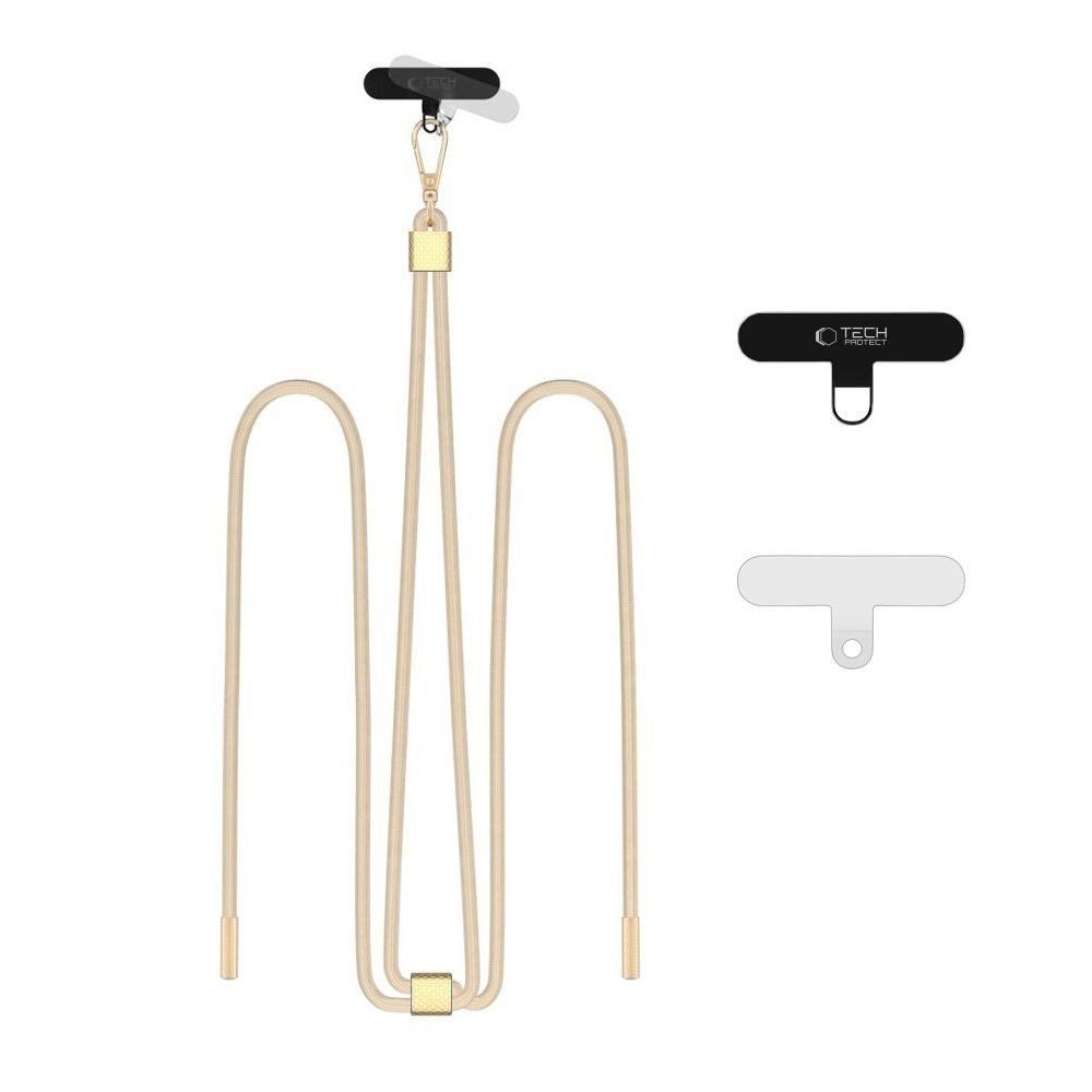 TECH PROTECT Handykette Umhängeband Schulterkordel Handyband, verstellbar bis 75 cm, 2 Adapter, Karabiner