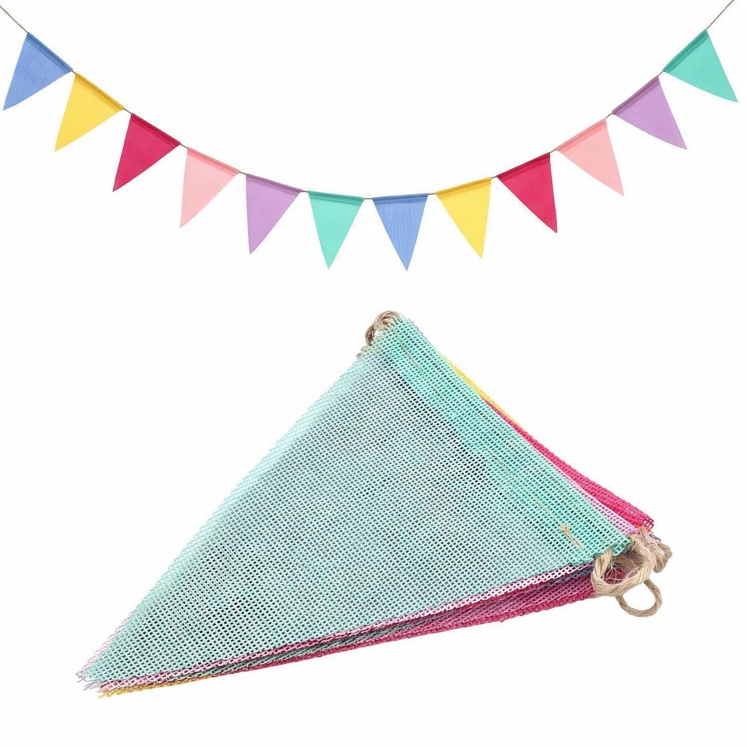 LuxusKollektion Wimpelkette Wimpelkette Outdoor 3er Set bunt 5,2m