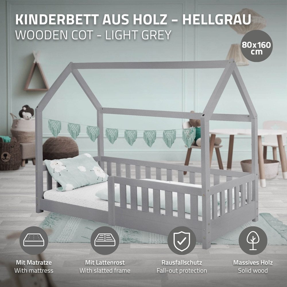 ML-DESIGN Spielbett Hausbett Kinderbett inkl. Lattenrost günstig online kaufen