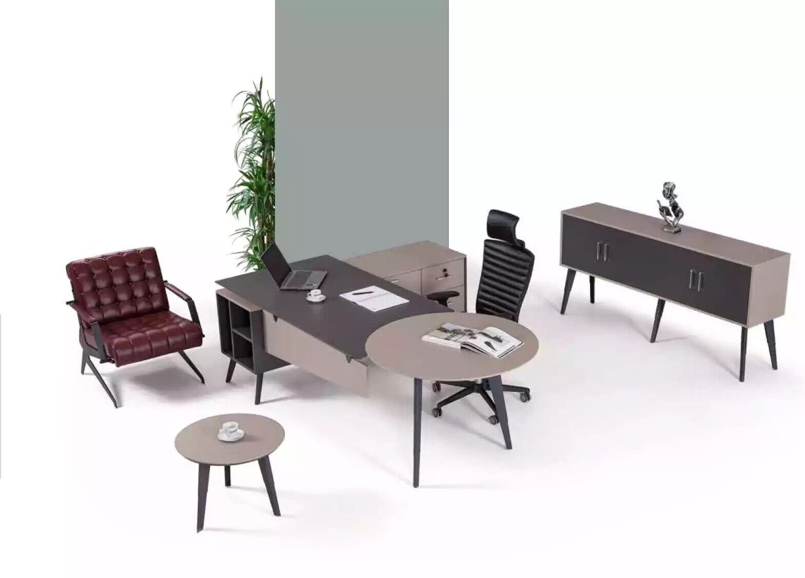 Schick JVmoebel Eckschreibtisch Modernes Made In Komplette Möbel, Set Schreibtisch Designer Büro Europe Arbeitszimmer