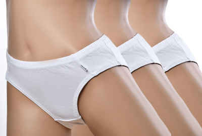 Toker Collection® Bikinislip Damen Bikini Sportslip schwarz oder weiß (Packung, 3er-Pack) Sport Label