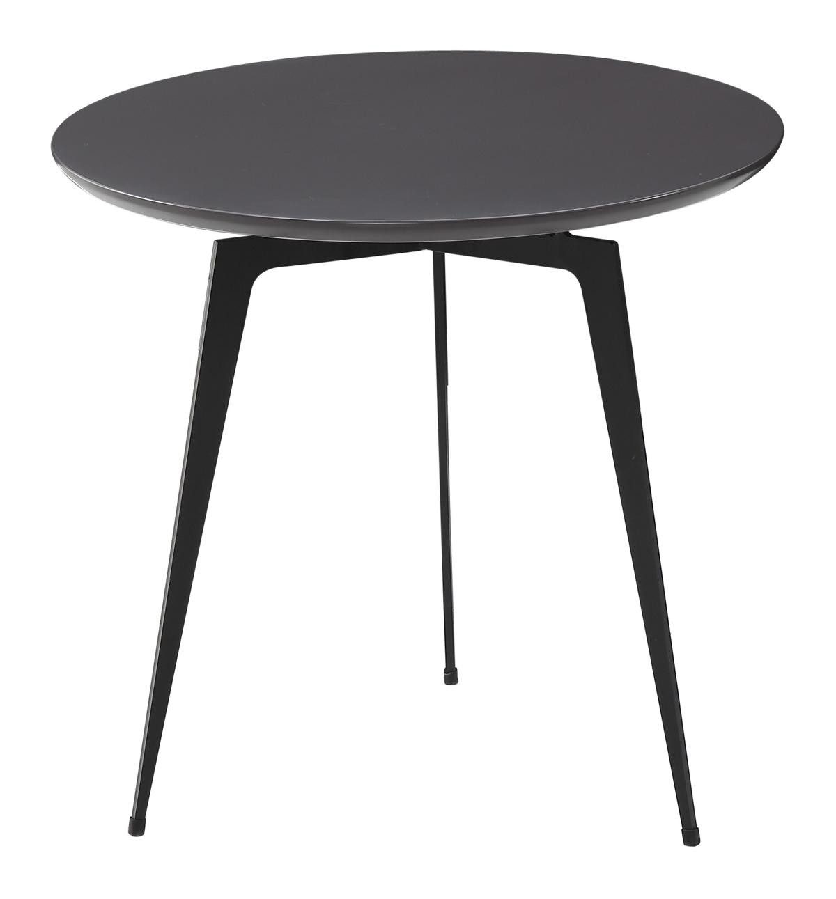 Couchtisch Runder Beistelltisch in Schwarz aus Metall und Holz von JAFRA