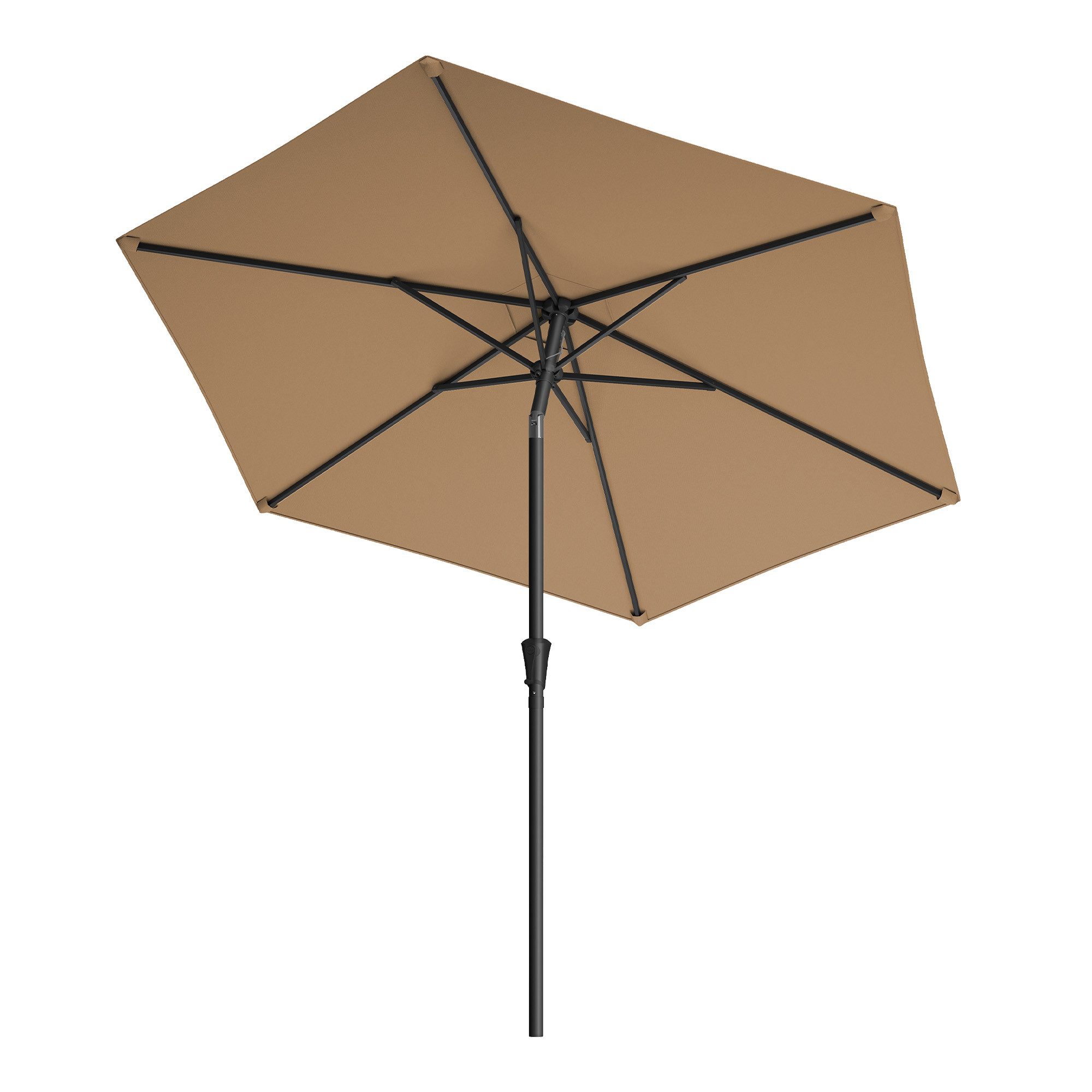 SONGMICS Sonnenschirm, UPF 50+, mit Kurbel, beidseitig um 30° knickbar, ∅264cm, ohne Ständer