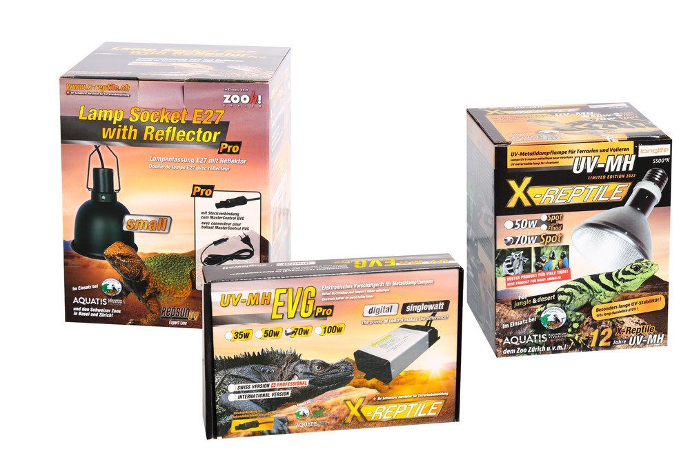 Terrarium X-Reptile 70 Watt SPOT Set (Lampe + Vorschaltgerät + Lampenfassung PR