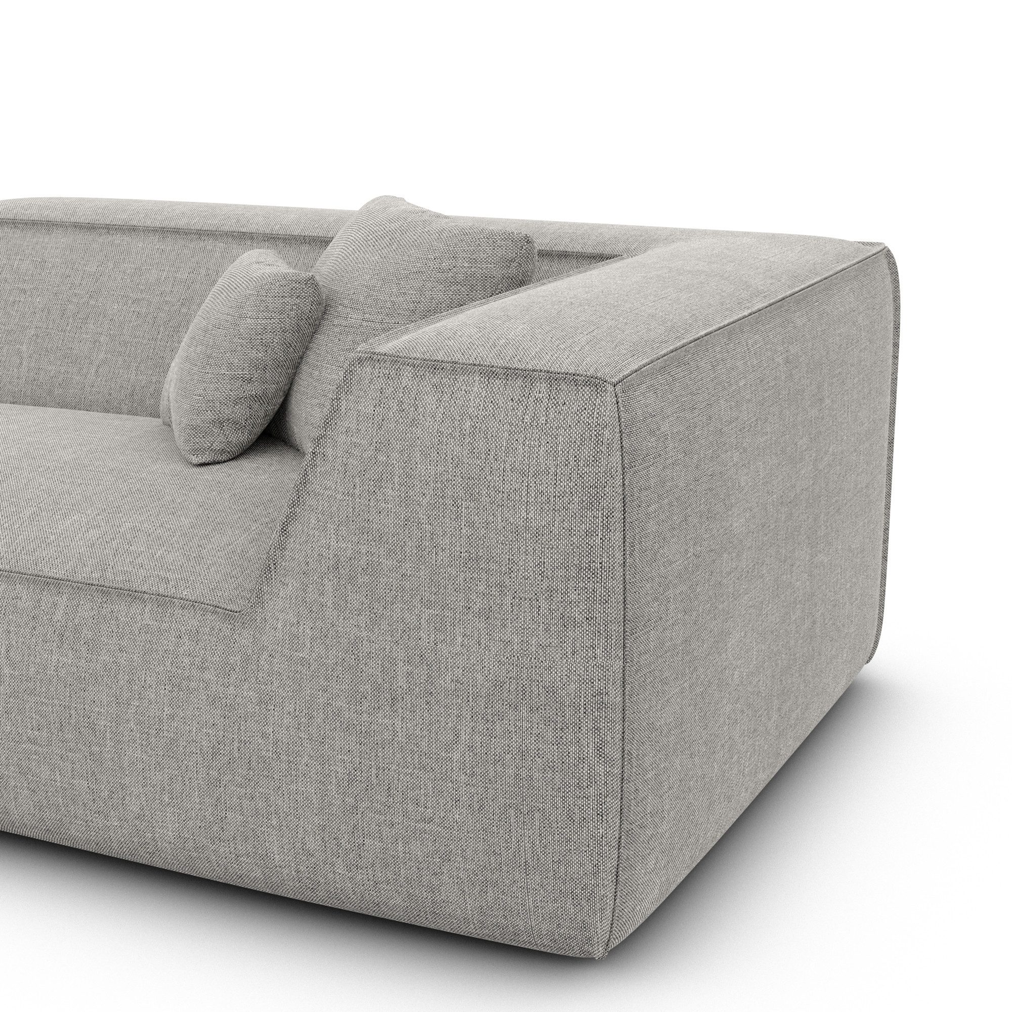Sofa Dreams Ecksofa Monterola L Form kurz Ecksofa, Ottomane, 4-Sitzer, Design, Eckcouch, Strukturstoff Bezug in Hellgrau