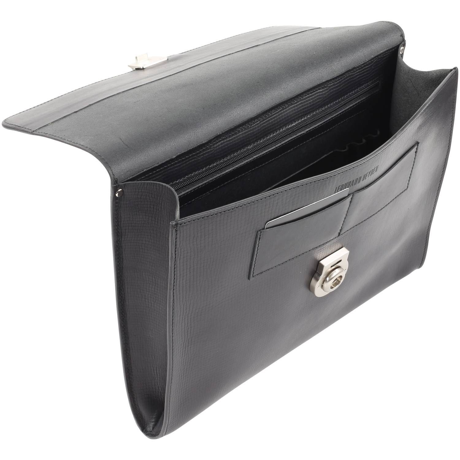 Leonhard Heyden Schreibmappe Tradition - Konferenzmappe Leder 36 cm (schwarz)