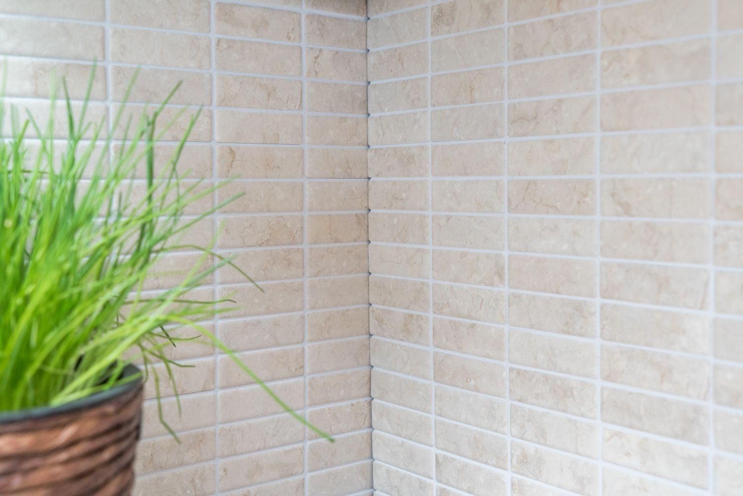 Mosani Mosaikfliesen Mosaik Fliese Keramik Steinoptik hellbeige Fliesenspiegel – Bild 3 von 5