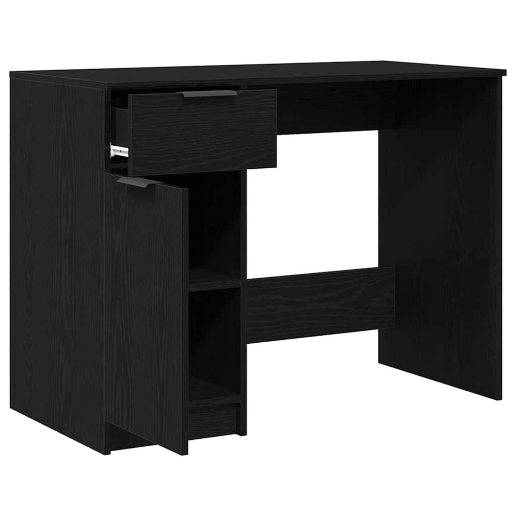 vidaXL Schreibtisch Schreibtisch Schwarz Eichen-Optik Holzwerkstoff (1-St) – Bild 4 von 5