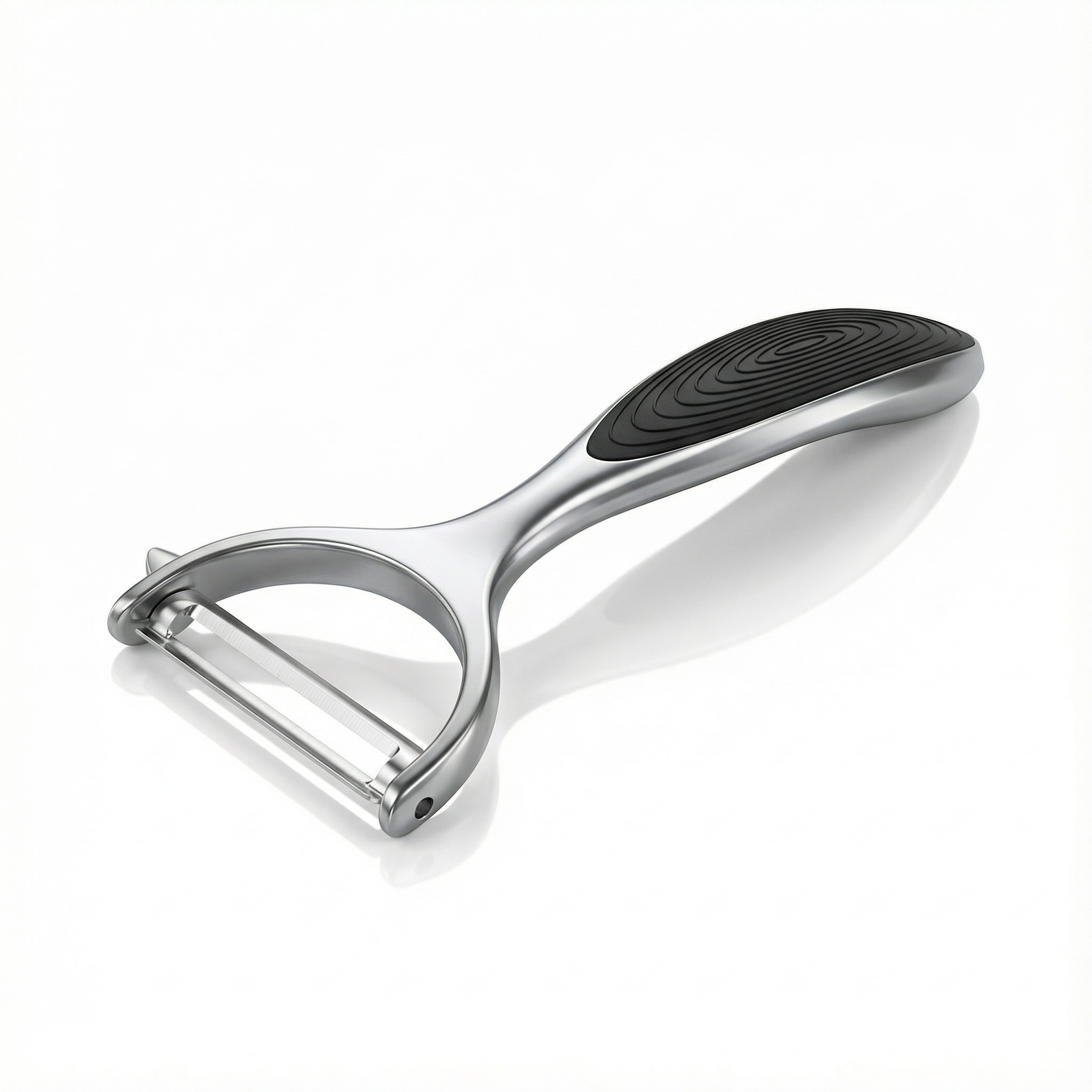 Arendo Sparschäler Breiter Universalschäler für Obst, Gemüse & Spargel, Soft-Touch, (1-tlg), Pendelklinge, Ausstecher, rostfreier Edelstahl, spülmaschinenfest