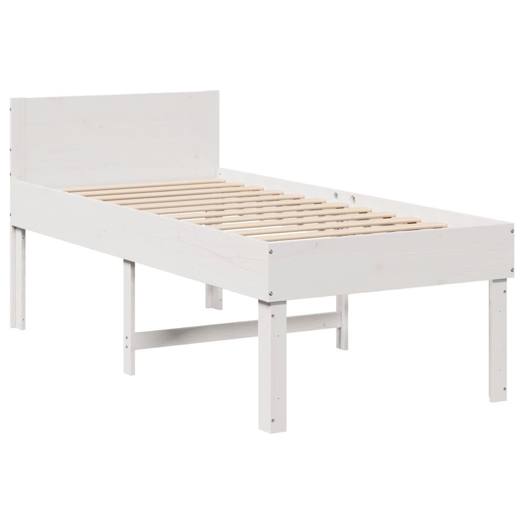 vidaXL Bett Massivholzbett ohne Matratze Weiß günstig online kaufen
