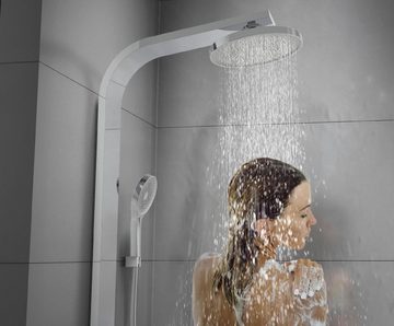Schütte Duschsäule SAMOA RAIN, 3 Strahlart(en), in verschiedenen Ausführung erhältlich, Regendusche mit Thermostat und Glasablage, Handbrause mit 3 Funktionen