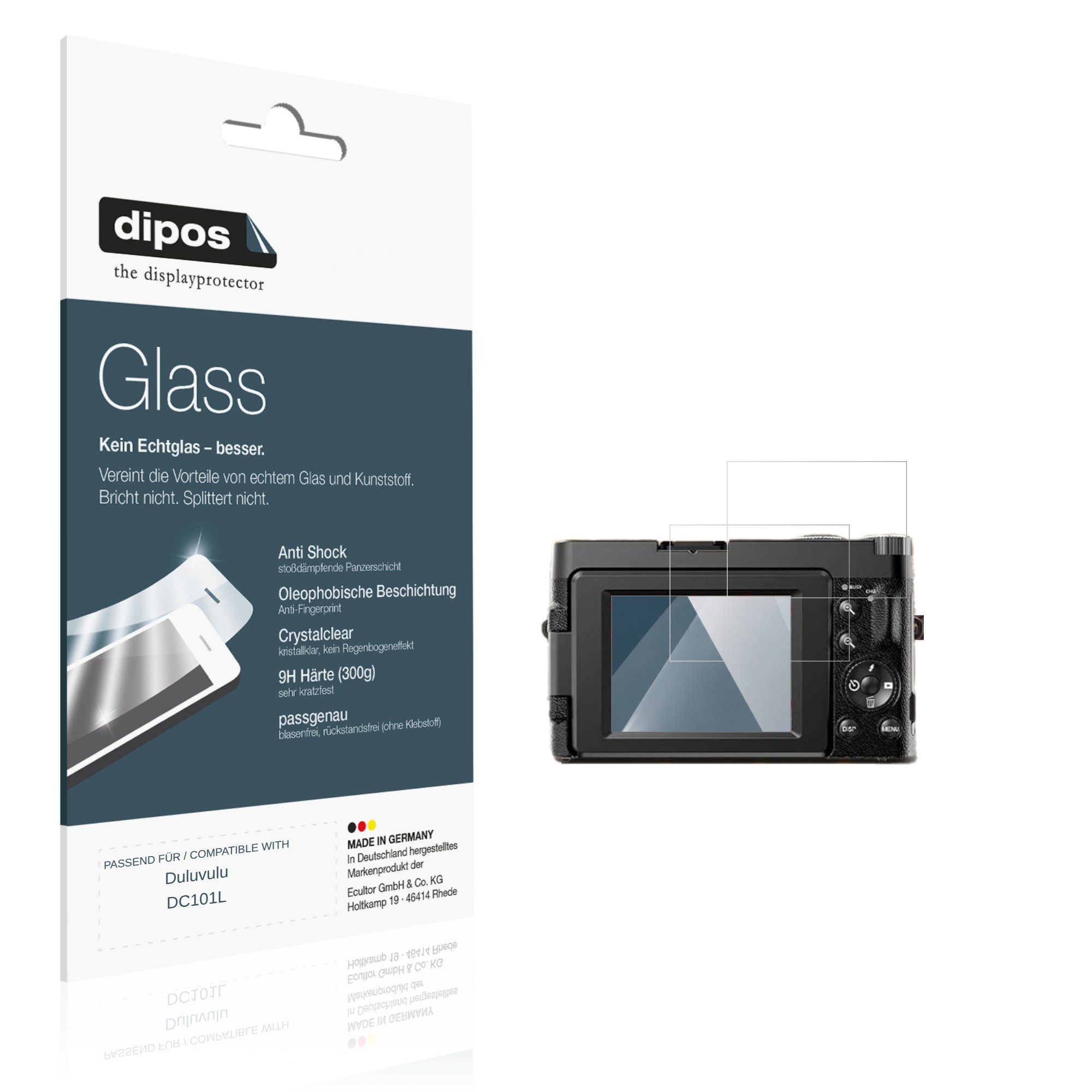 dipos Displayschutzfolie Schutzfolie für Duluvulu DC101L, 2 Stück, Displayschutz Schutz Folie Made in Germany