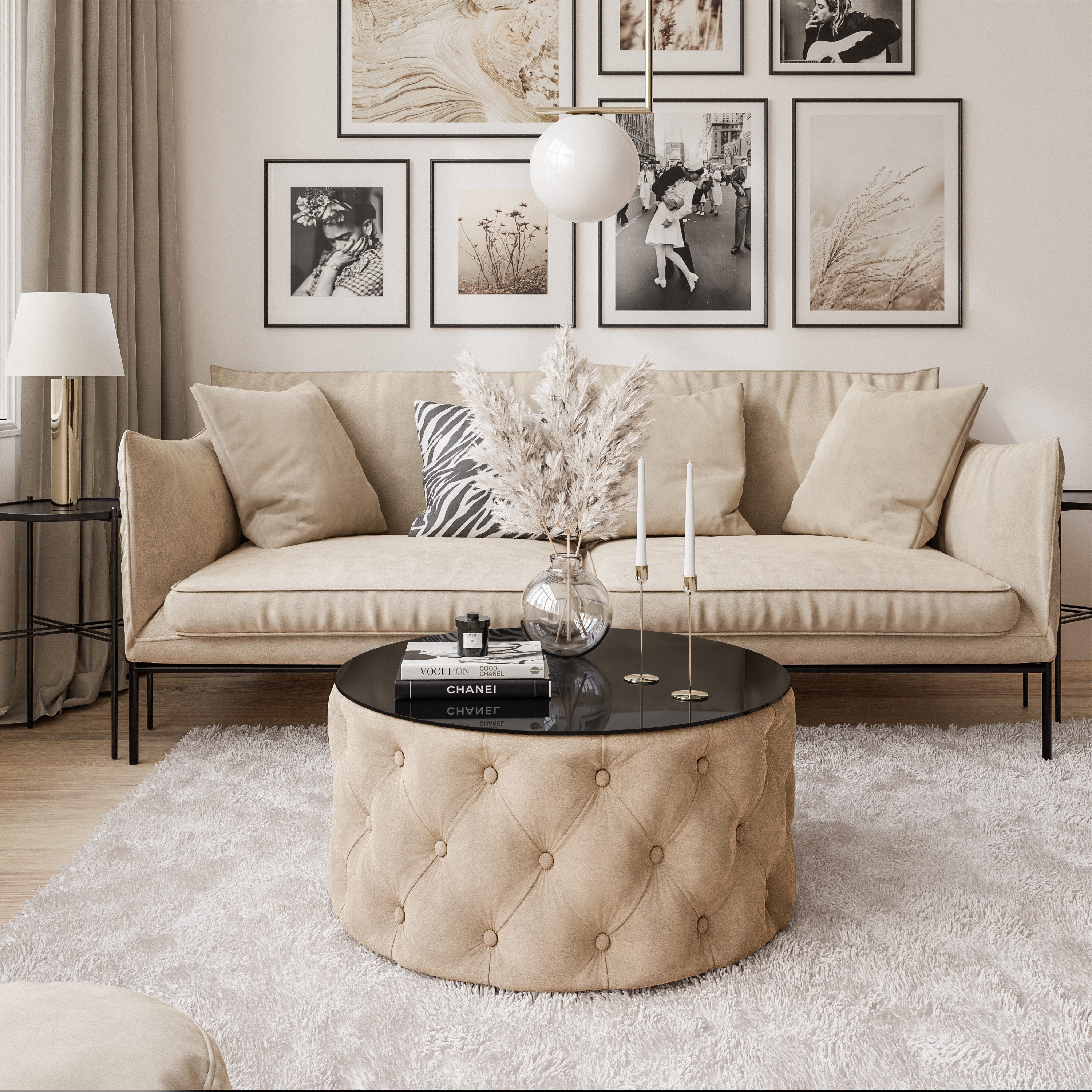 Lookway Couchtisch CHESTERFIELD 70 cm runder günstig online kaufen