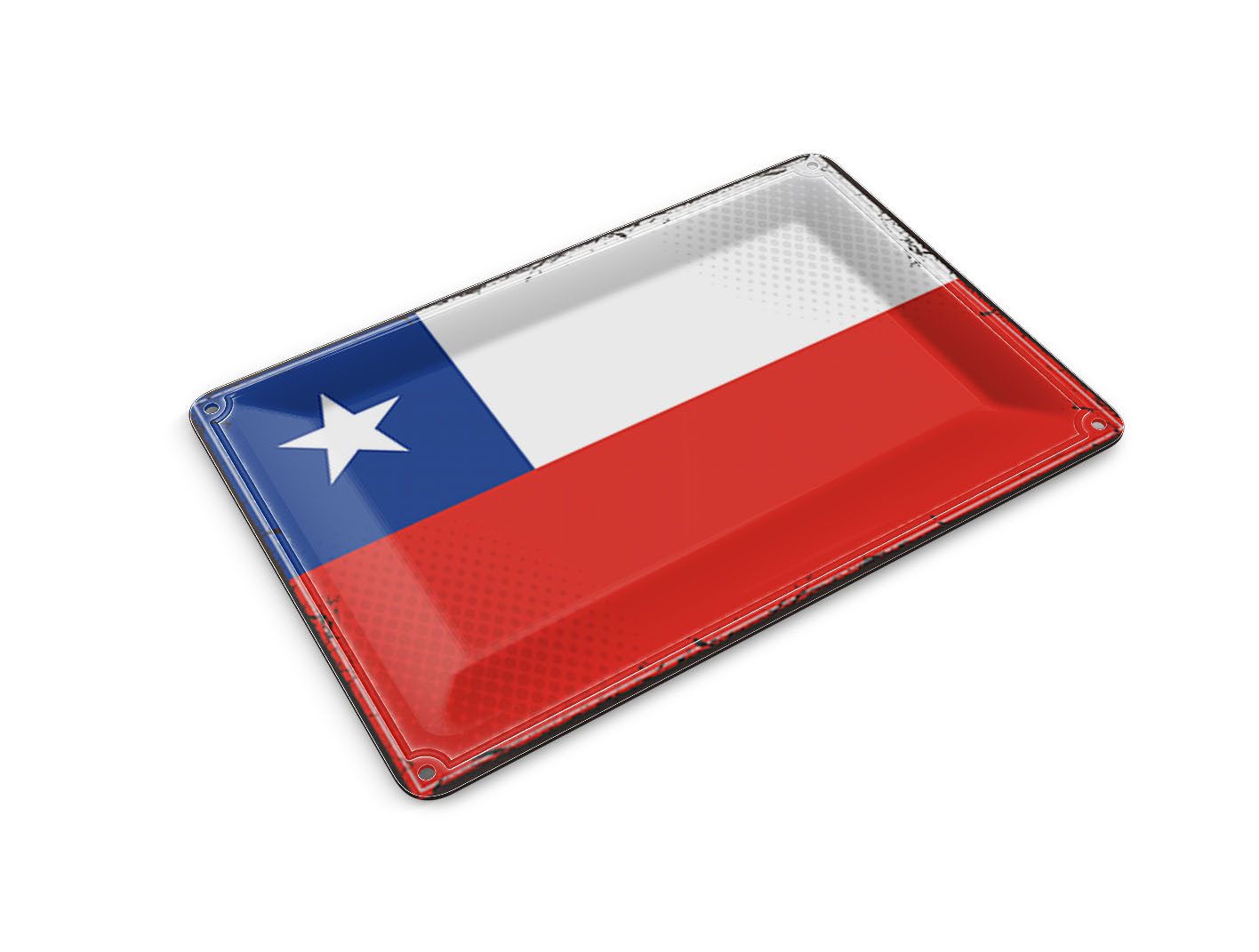 Femer GmbH Postkarte Flagge Chiles 14x10 cm Retro Flag of Chile, unfrankiert
