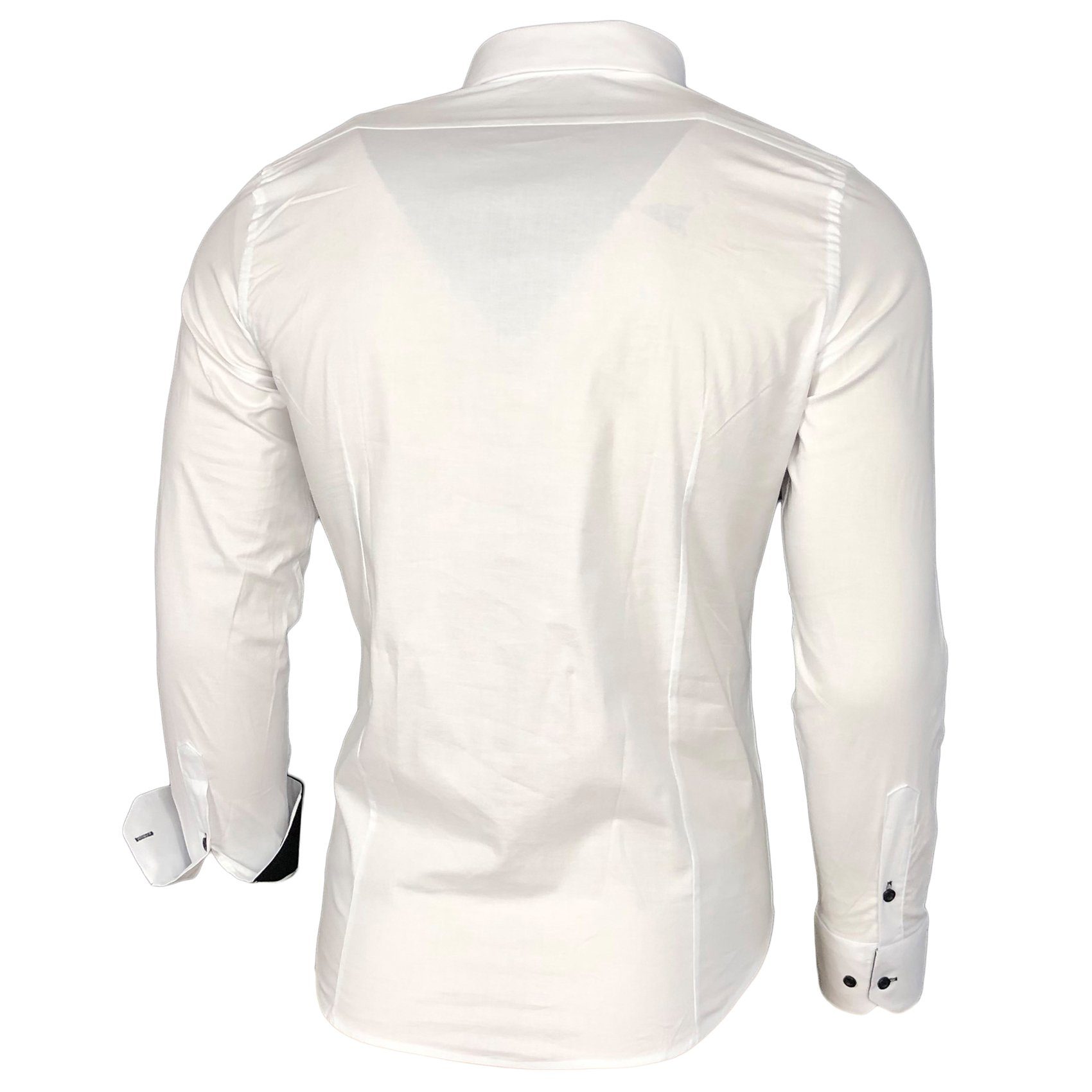 Baxboy Langarmhemd Baxboy Herren Kontrast Hemden Business Freizeit modernes Hemd B-500