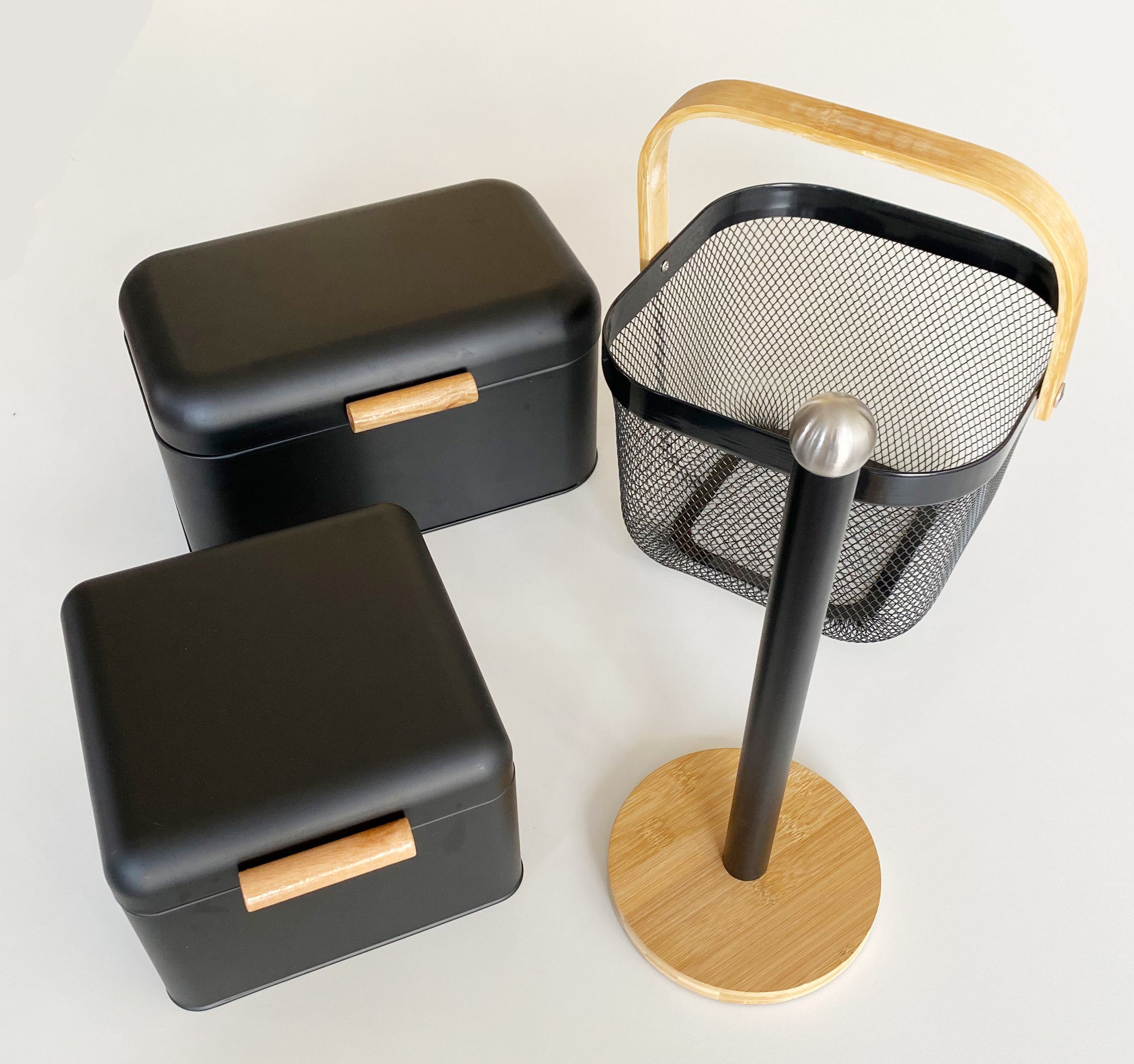 ADOB Obstschale Schwarz-Matt aus Metall, (ein Stück), beweglichen Henkel zum Tragen, kann weggeklappt werden.