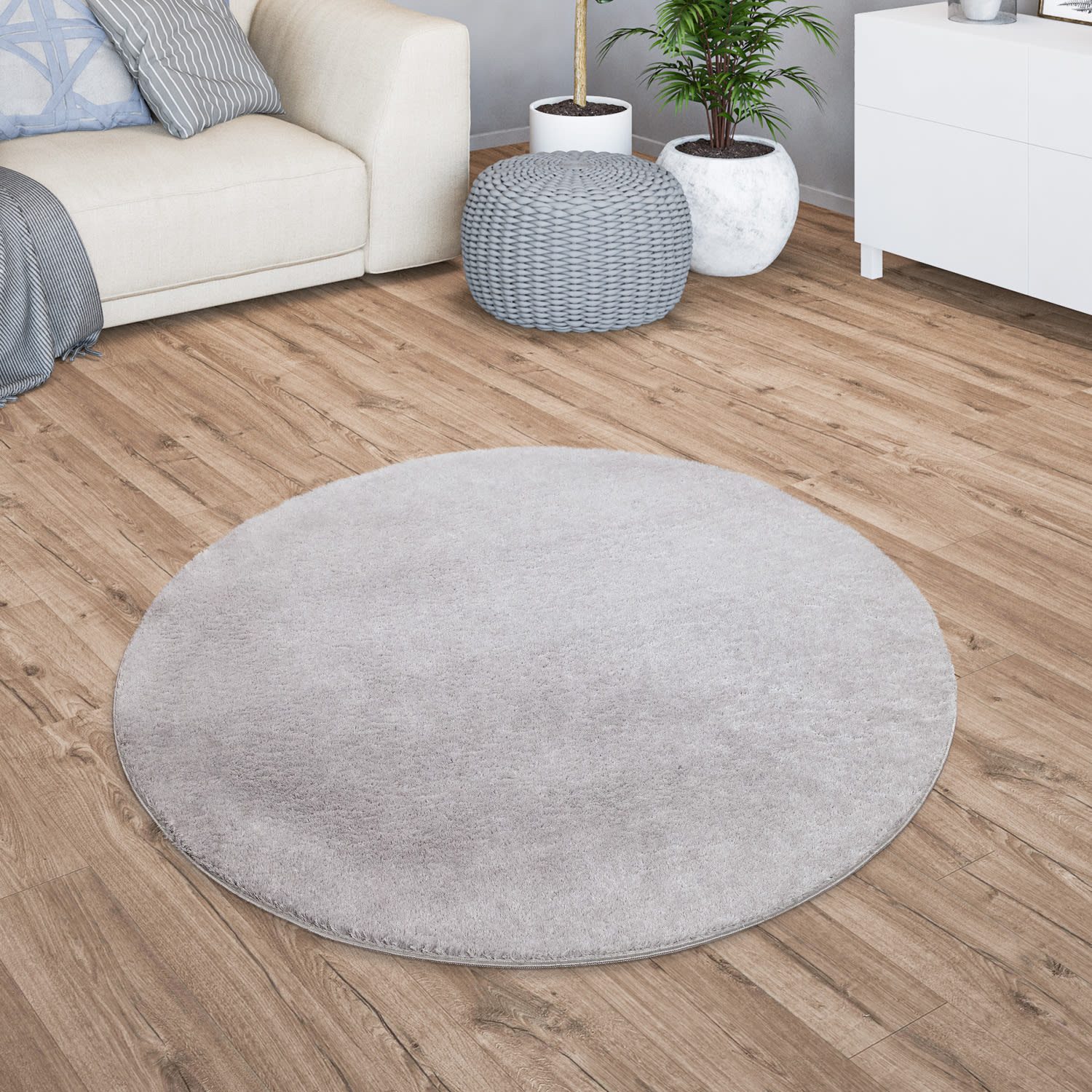 TT Home Teppich, Rund, Höhe: 14 mm, Wohnzimmer Kurzflor Einfarbig Modernes günstig online kaufen