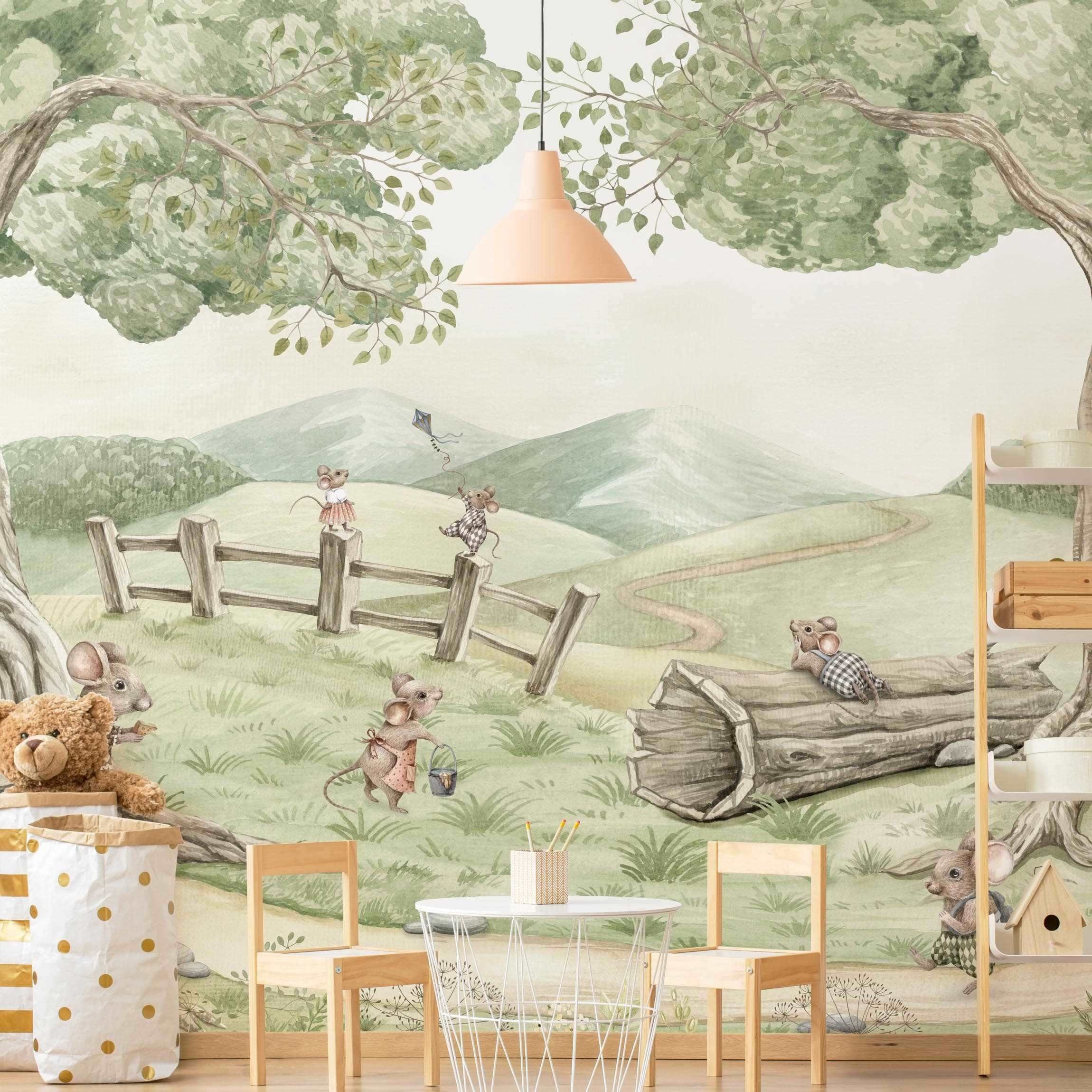 Bilderdepot24 Kindertapete Zuhause Mäuse Tiere Kinderzimmer günstig online kaufen