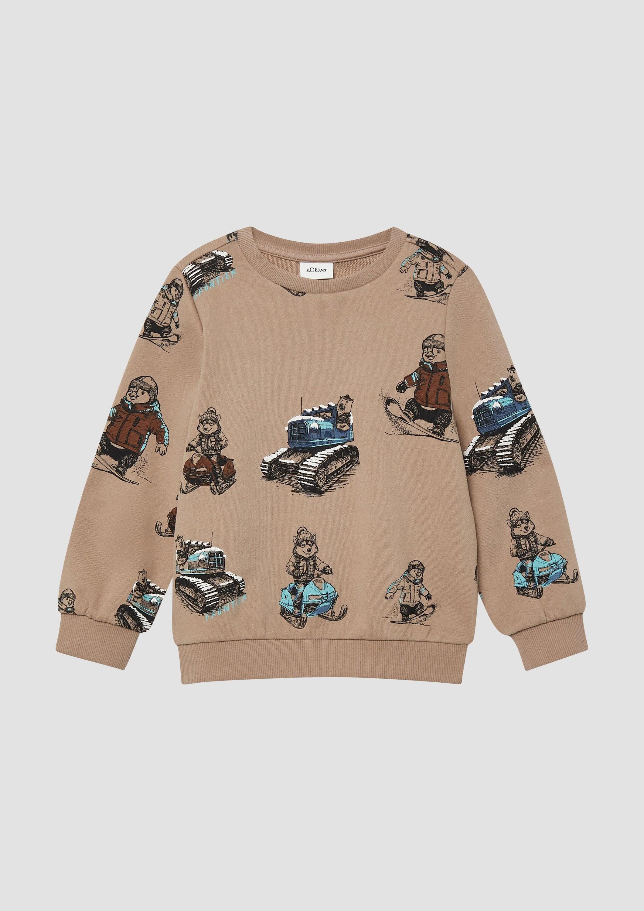 s.Oliver Sweatshirt Sweatshirt Sweatshirt mit All-over-Print günstig online kaufen
