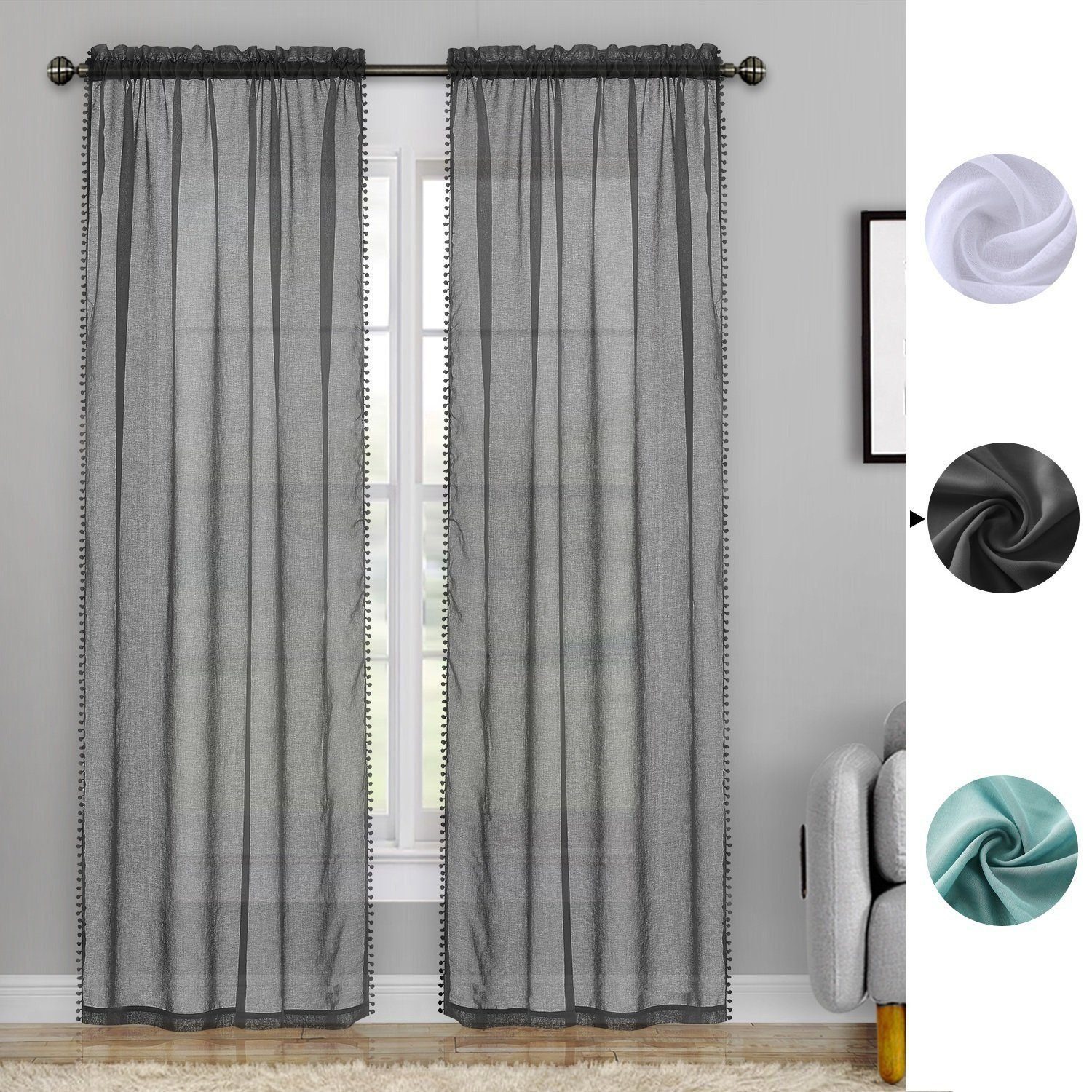 BYSURE Vorhang, Stangendurchzug (2 St), halbtransparent günstig online kaufen