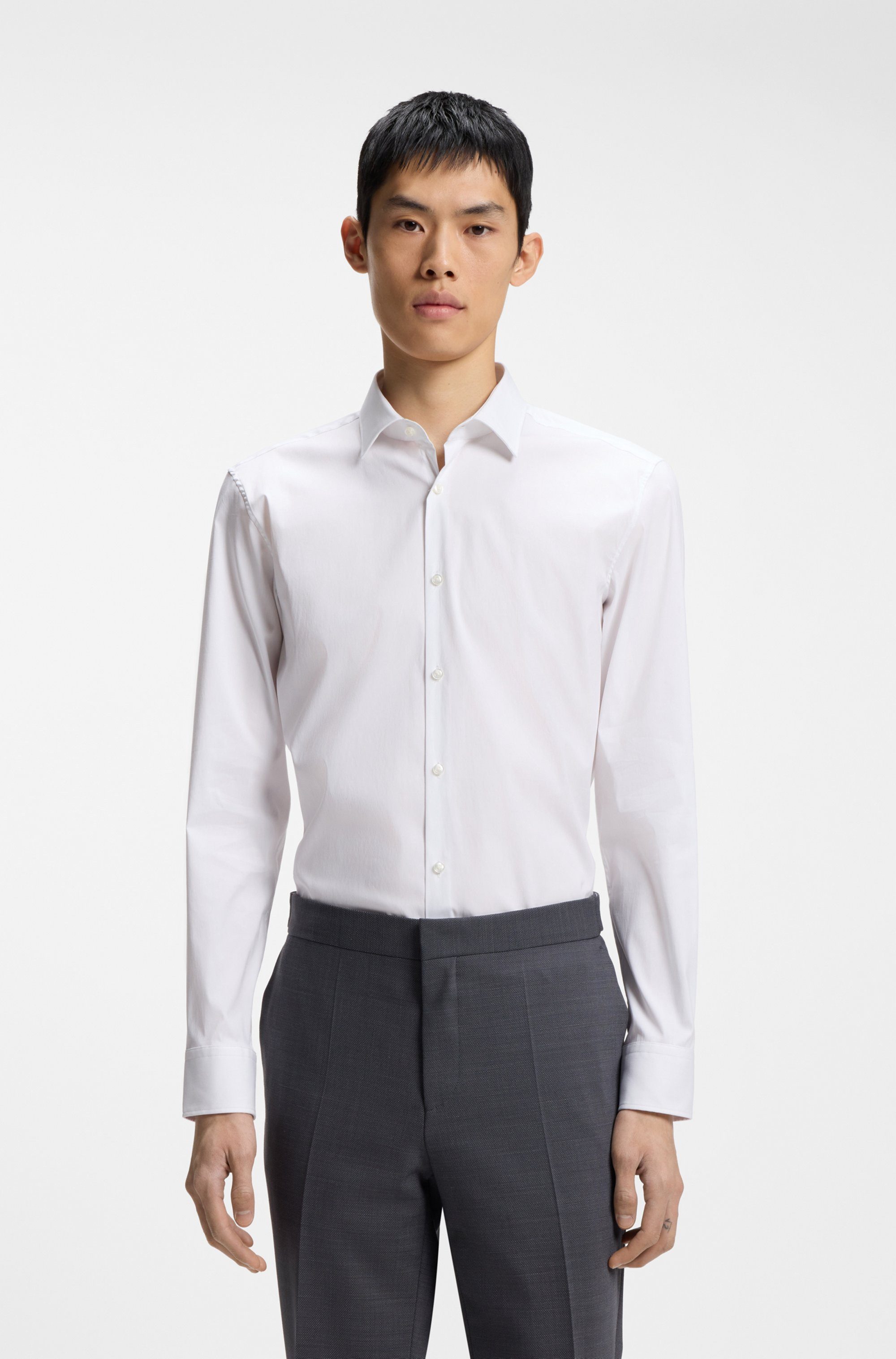 HUGO Businesshemd Kenno Kentkragen, Slim Fit, Baumwoll-Mix