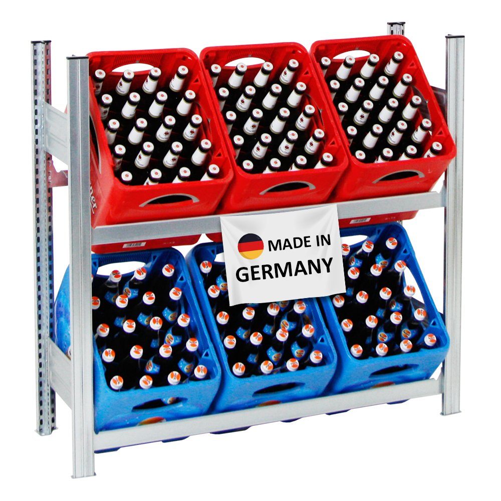 PROREGAL® Flaschenregal Getränkekistenregal Kastenregal CHIEMSEE Made in Germany Verzinkt, Extrem Robust dank Industriequalität aus Deutschland