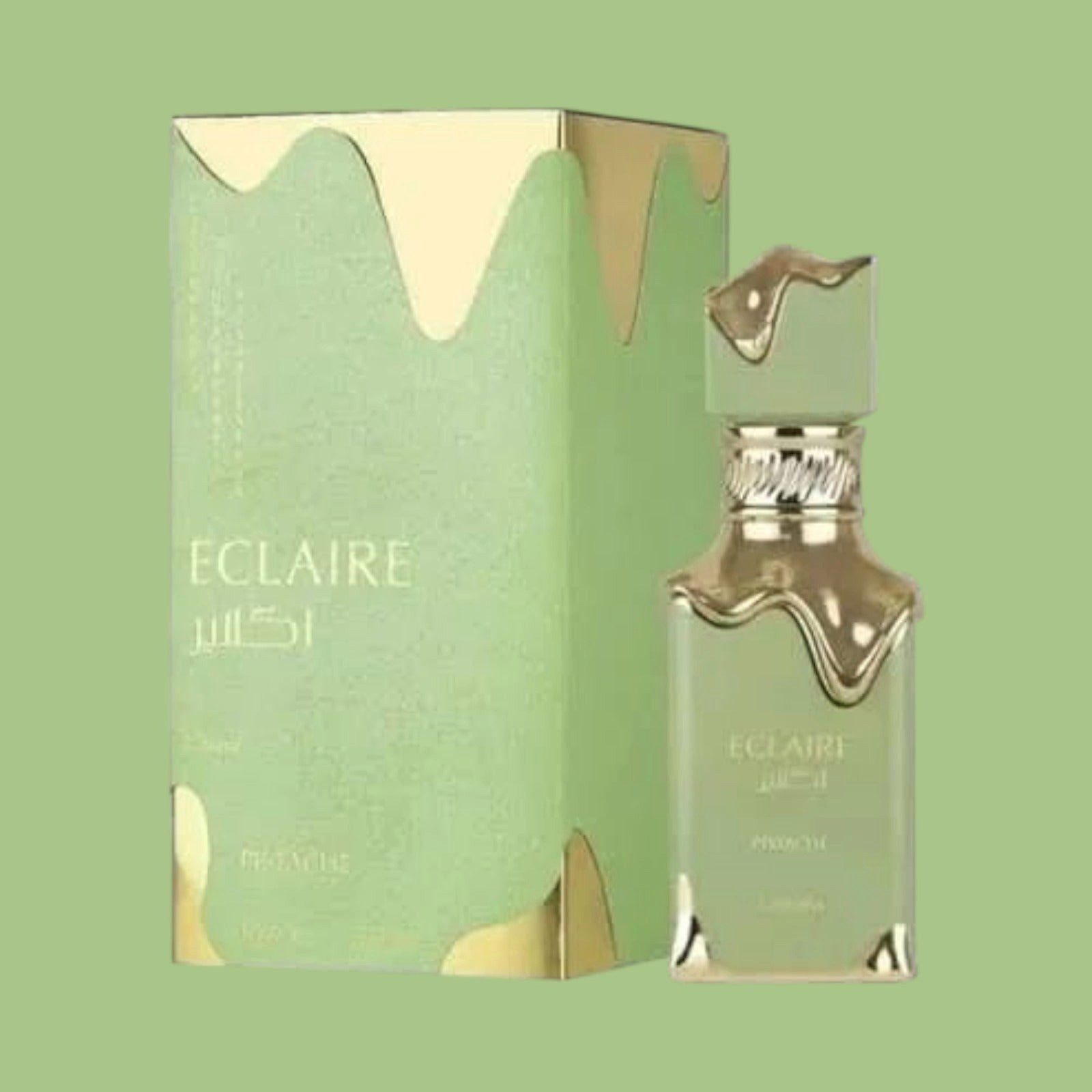 Lattafa Duft-Set Eclaire Pistache EDP Cremiger Pistazien + Parfümzerstäuber (leer)