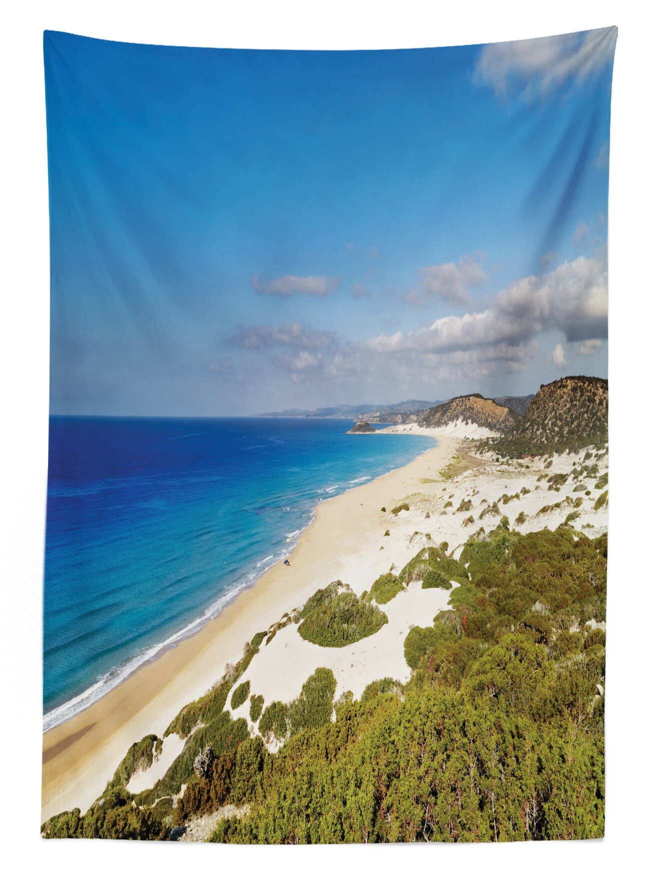 Waschbar Farben, Karpaz Bereich Tischdecke Für der Außen Zypern Abakuhaus geeignet Strand Klare den an Farbfest