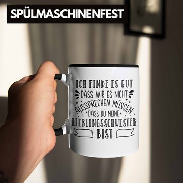 Trendation Tasse Trendation - Lieblingsschwester Tasse Geschenk für Schwester Spruch Schwester Kaffeetasse Geschenkidee Sprüche