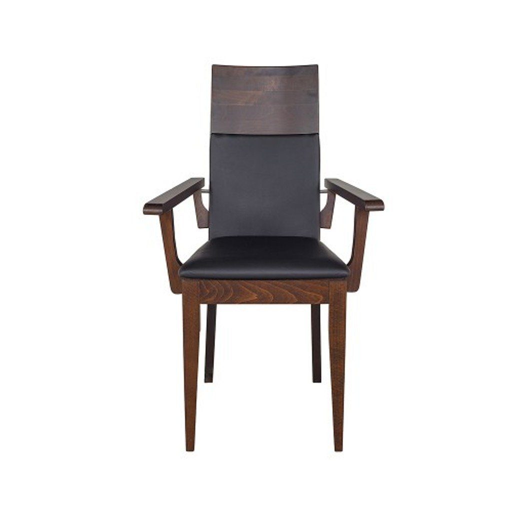 JVmoebel Armlehnstuhl, Stühle Stuhl Lehnstuhl Polster Massiv Holz Textil Holz Sessel Leder Neu Lounge Schwarz