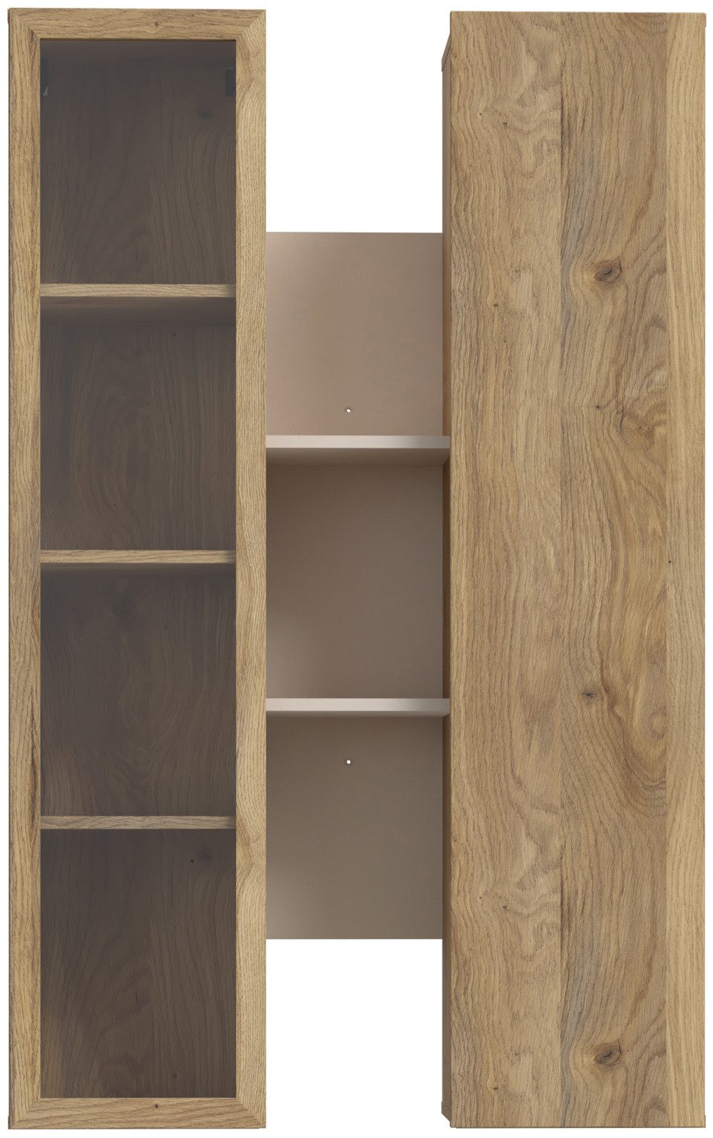 FORTE Hängevitrine B/H/T 84,2/134,6/33,9 cm Soft Close, Wandmontage