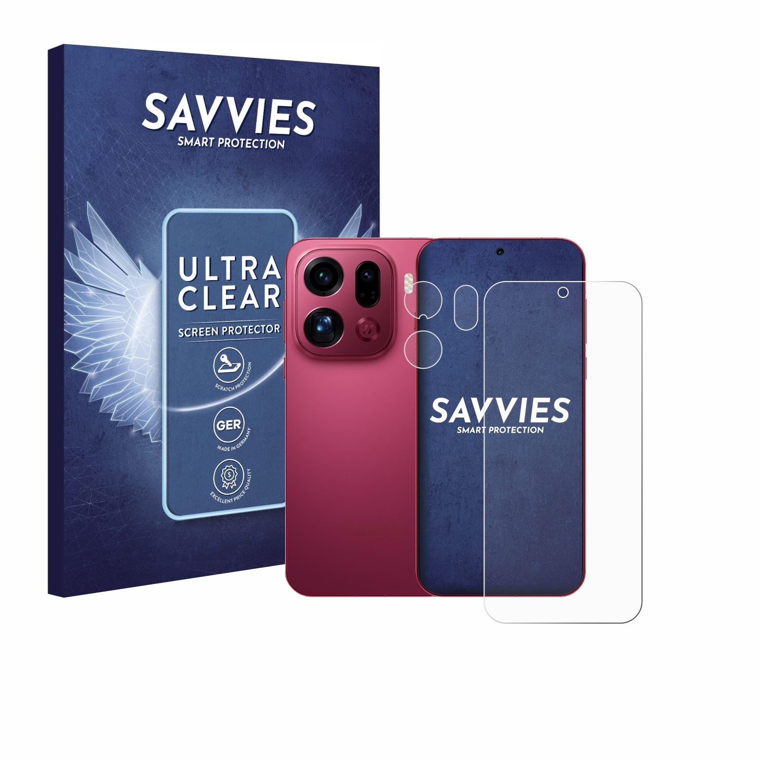Savvies Displayschutzfolie Schutzfolie für Oppo Find X9 Pro (Display+Kamera), 18 Stück, Displayschutz Schutz Folie Klar Transparent