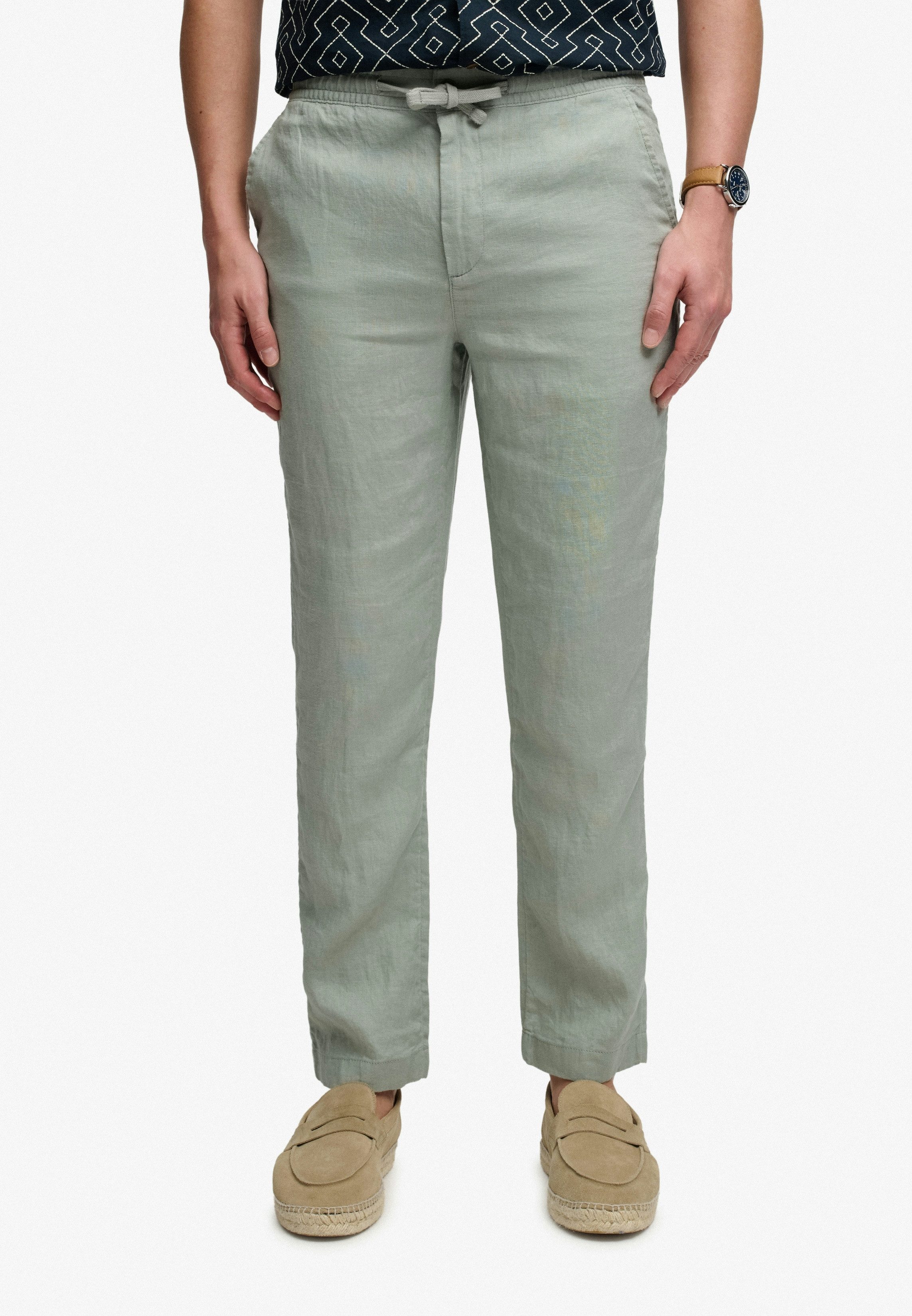 Superdry Leinenhose MERCHANT LINEN PANT aus Leinen, Regular Fit, mit Reißverschluss