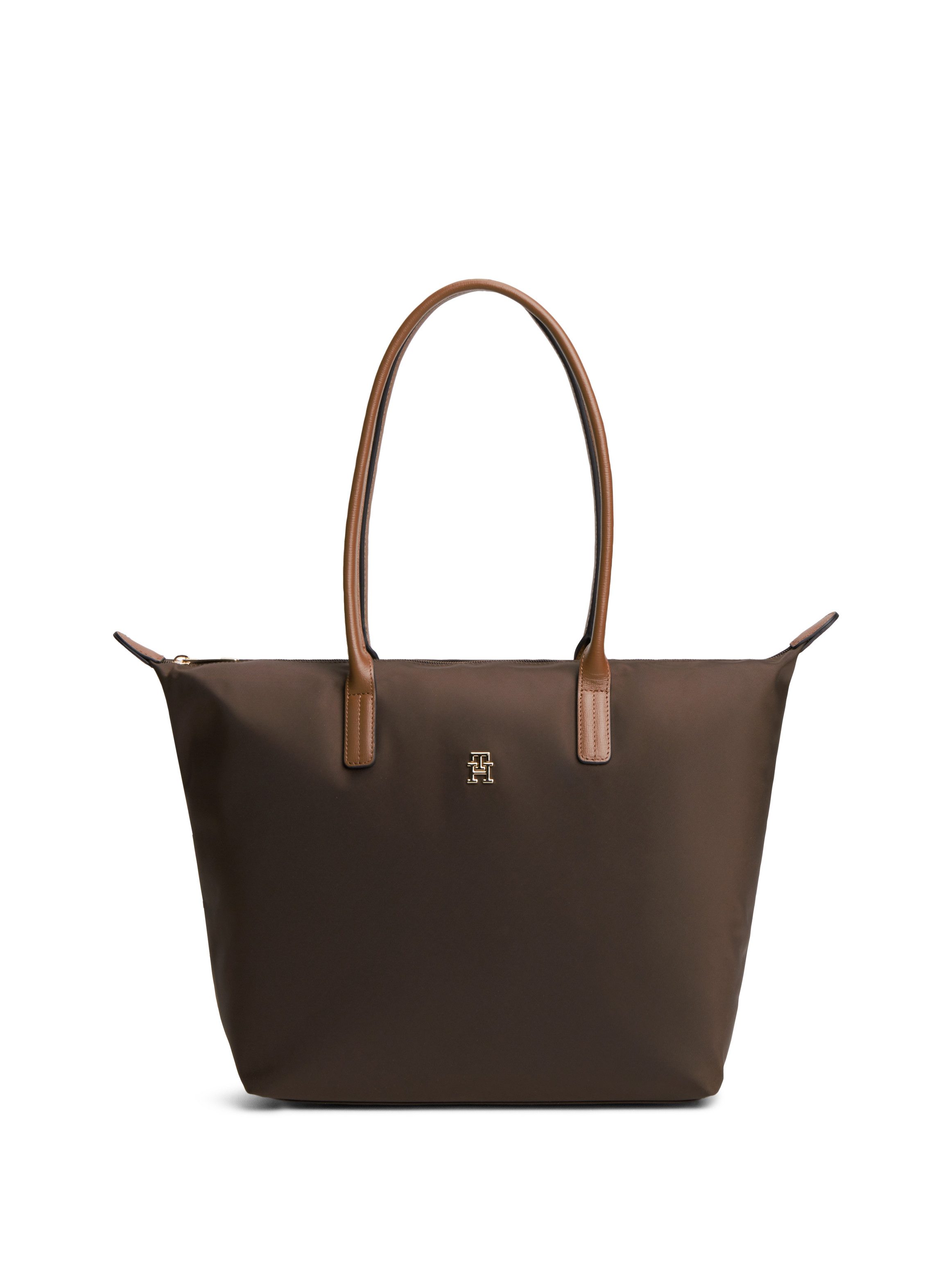 Tommy Hilfiger Tragetasche POPETTE TOTE, Damen Handtasche, Schultertasche mit kontrastfarbigen Henkeln