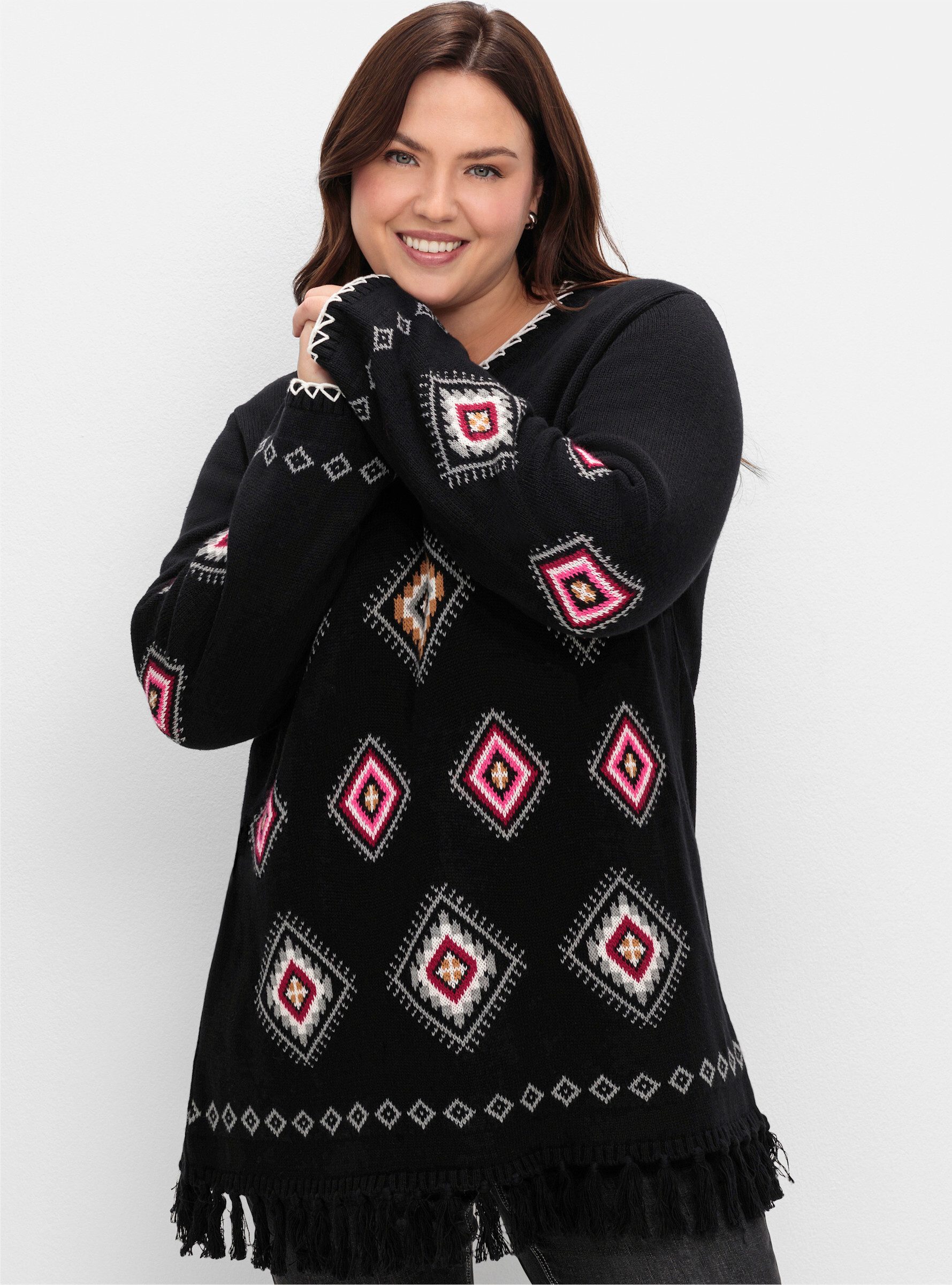 Sheego Strickpullover Rundhalspullover günstig online kaufen