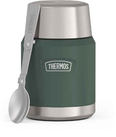 THERMOS Thermobehälter Thermos ICON Food Jar Forest matt, 0,47 Liter, Edelstahl, Silikon
