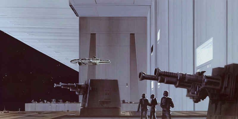 Komar Vliestapete Star Wars Classic RMQ Death Star Hangar, 500x250 cm (Breite x Höhe)